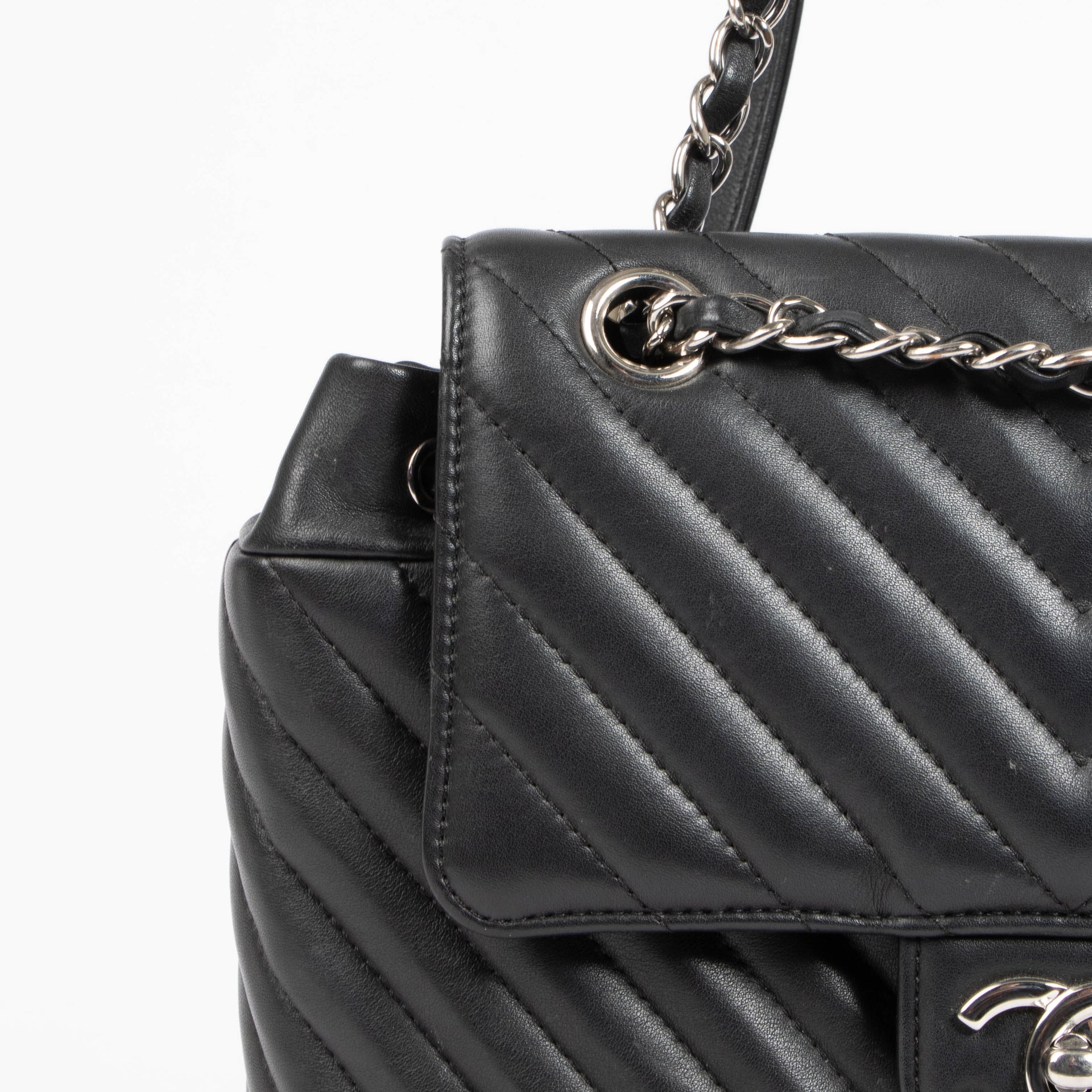 Chanel Black Chevron Urban Spirit Backpack
