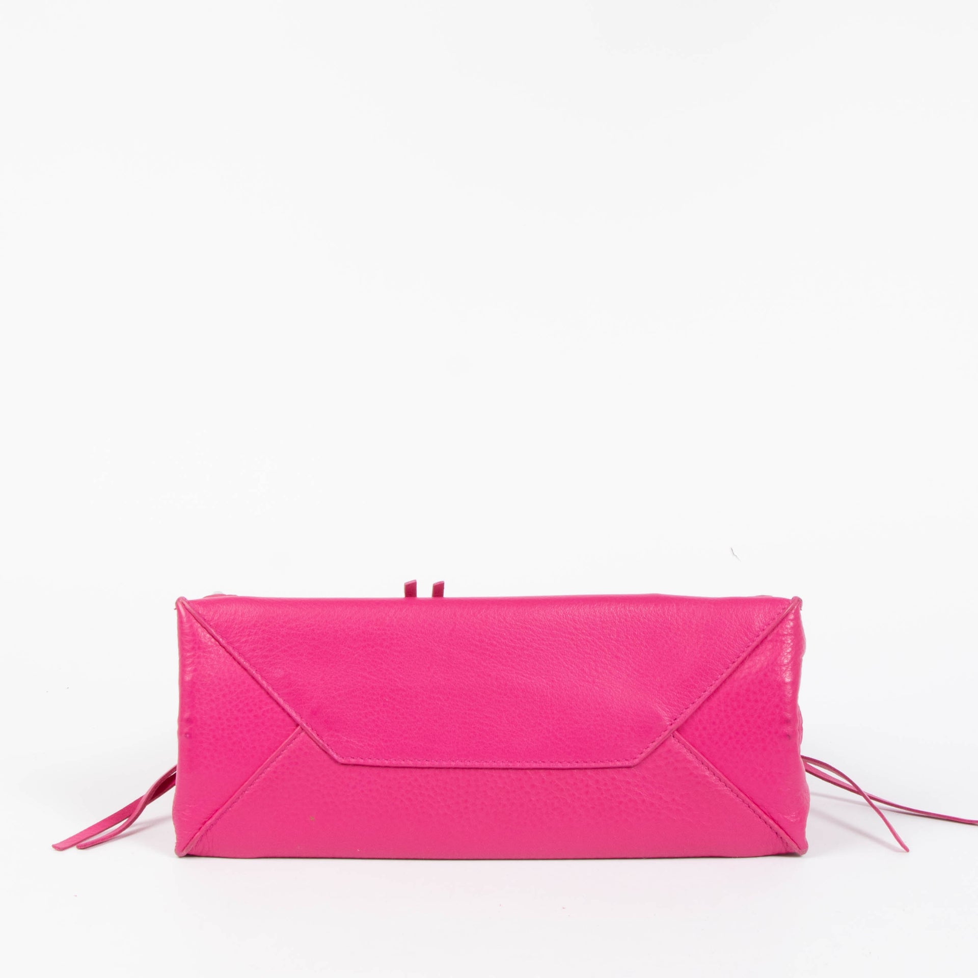 Balenciaga Fuchsia Leather Zip Around Papier A6 Bag