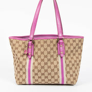 Shop the authentic Gucci Pink/GG Canvas Tote Bag second hand on Labellov.com