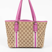 Shop the authentic Gucci Pink/GG Canvas Tote Bag second hand on Labellov.com