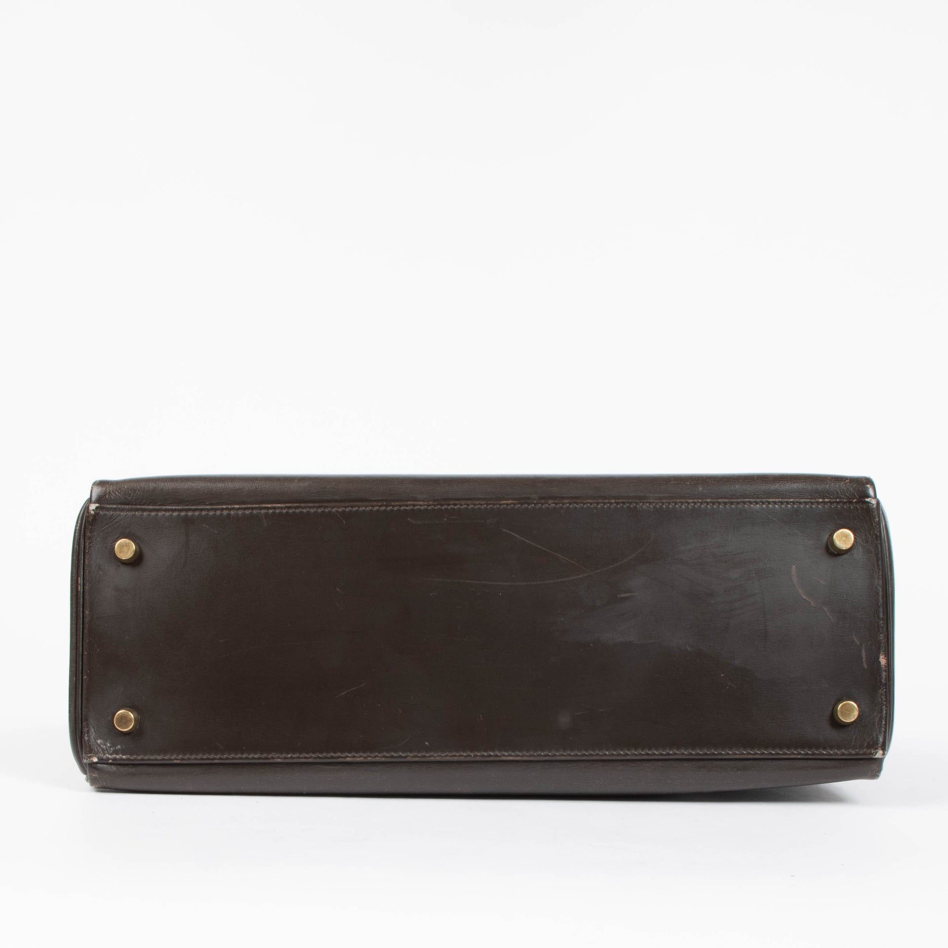 Hermès Vintage Kelly 35 Brown Box GHW