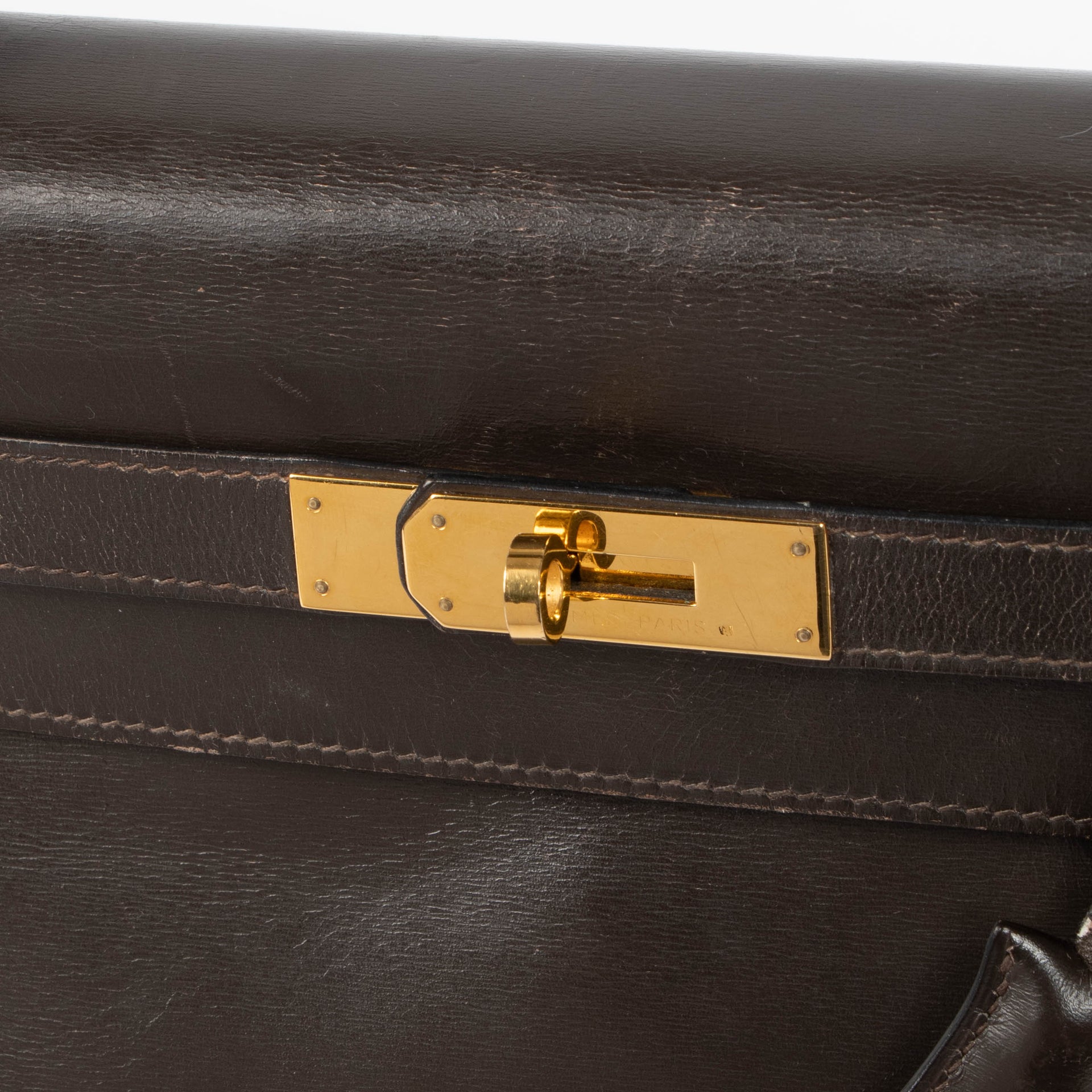 Hermès Vintage Kelly 35 Brown Box GHW
