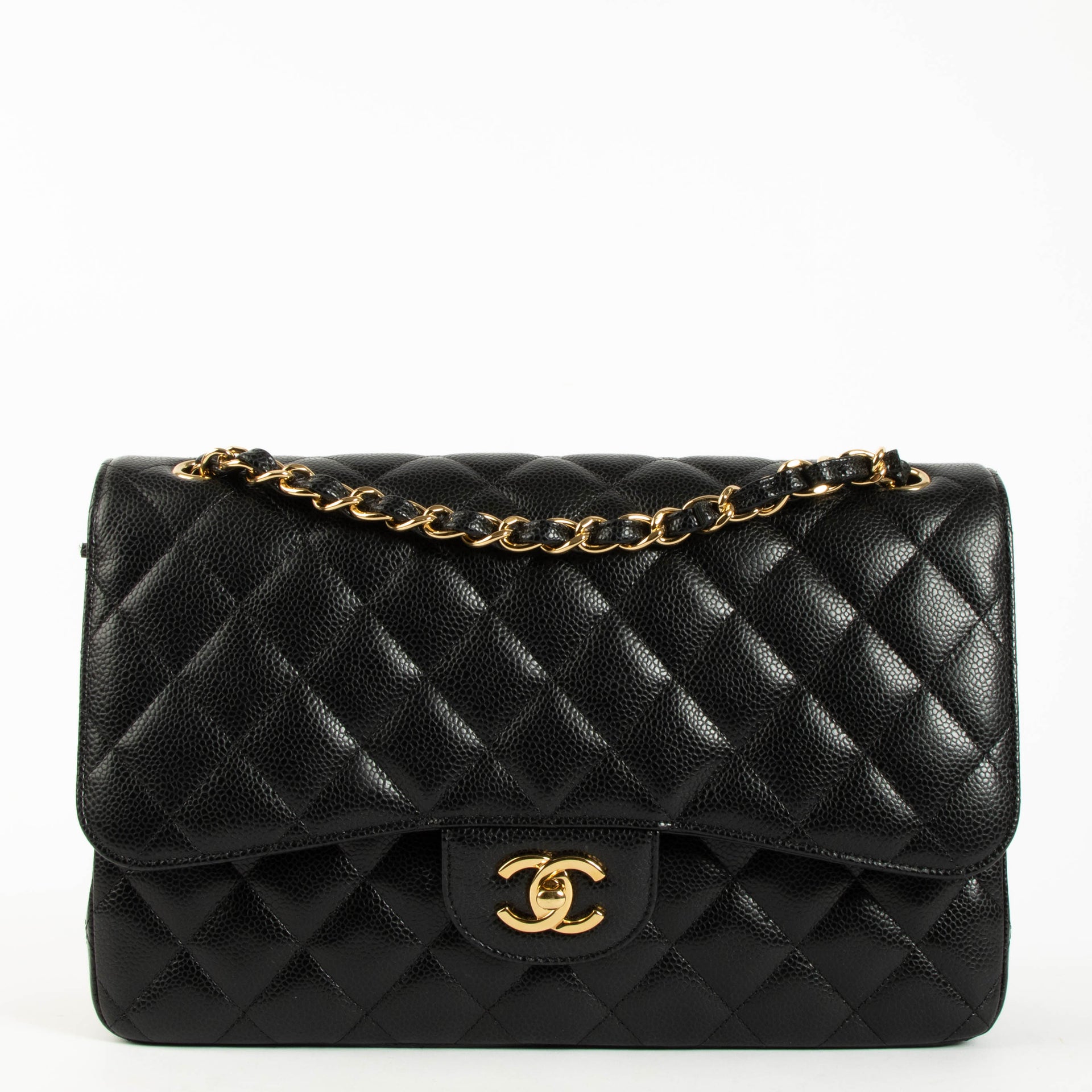Chanel Black Caviar Large/Jumbo Classic Handbag