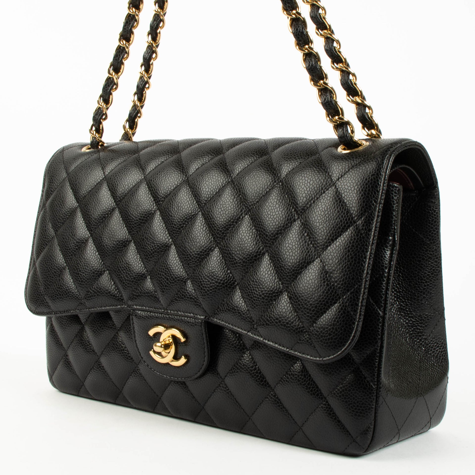 Chanel Black Caviar Large/Jumbo Classic Handbag