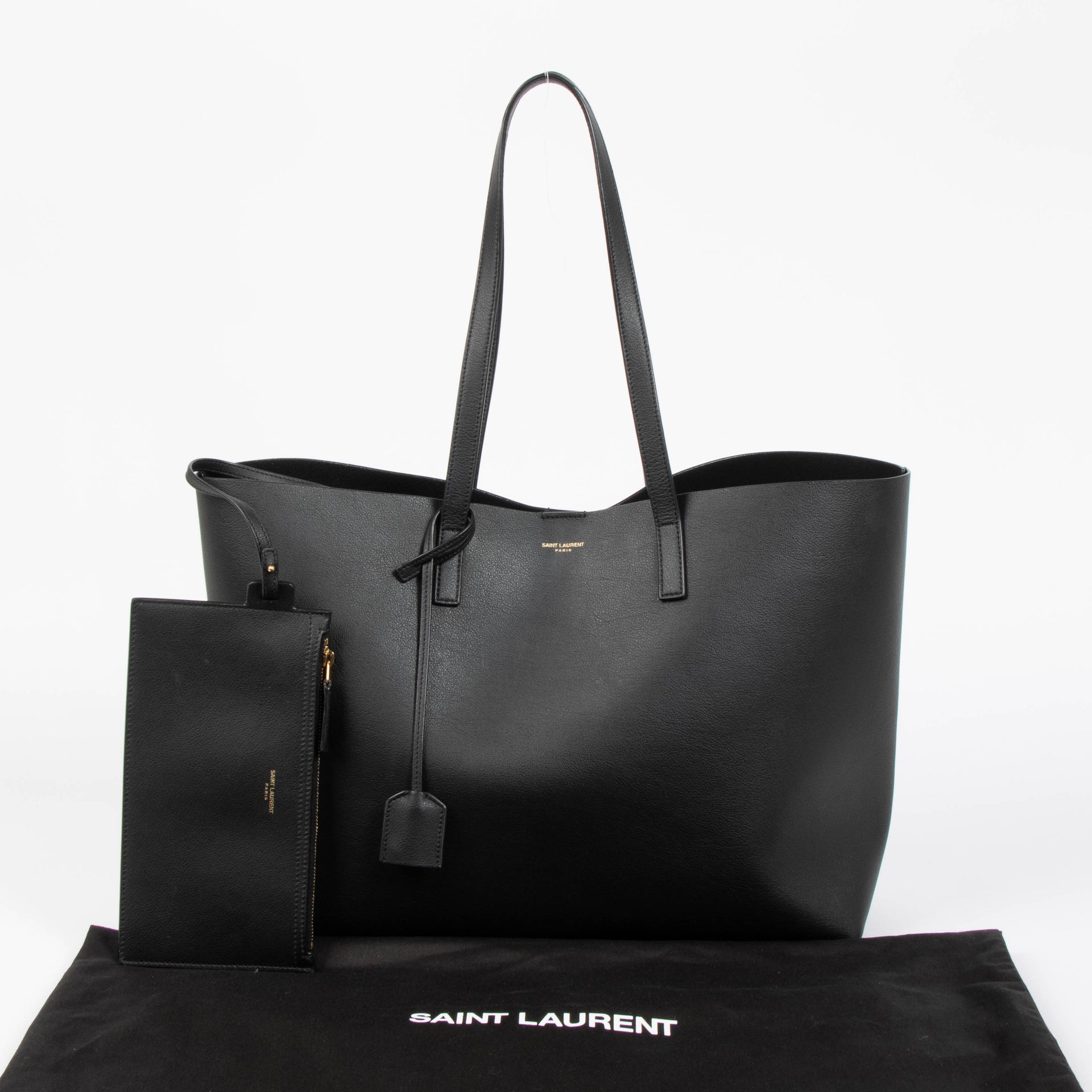 Saint Laurent Black Large East West Shopping Tote Bag
