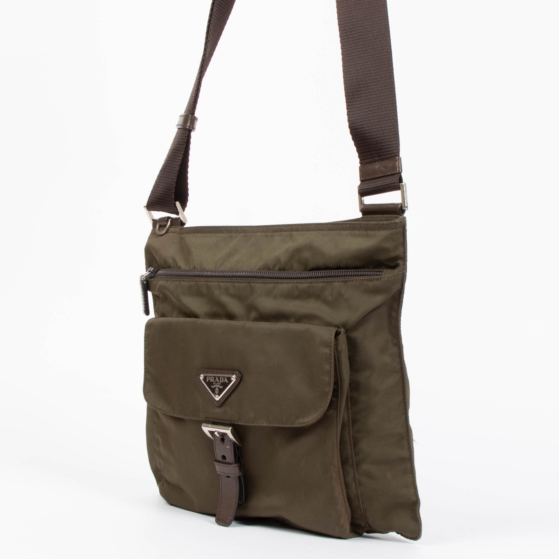 バッグ 1999ss Prada Shoulder Bag Khaki B8366 Prada Khaki Green Nylon Crossbody Bag – Labellov