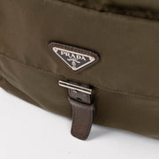 Shop the authentic Prada Khaki Green Nylon Crossbody Bag second hand on Labellov.com