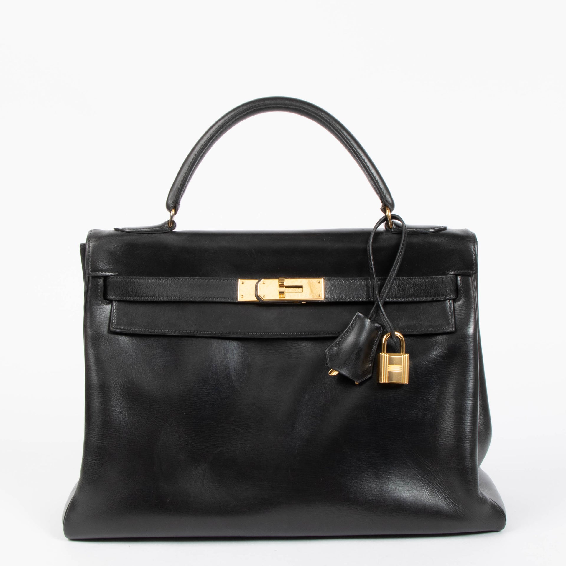 Hermès Vintage Kelly 32 Black Box GHW