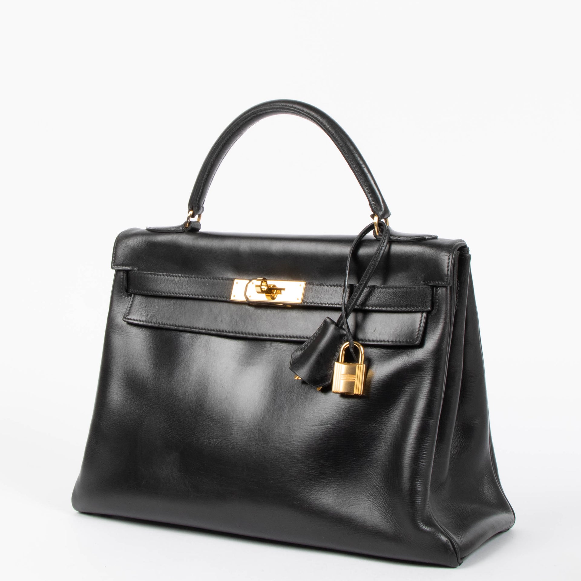 Hermès Vintage Kelly 32 Black Box GHW