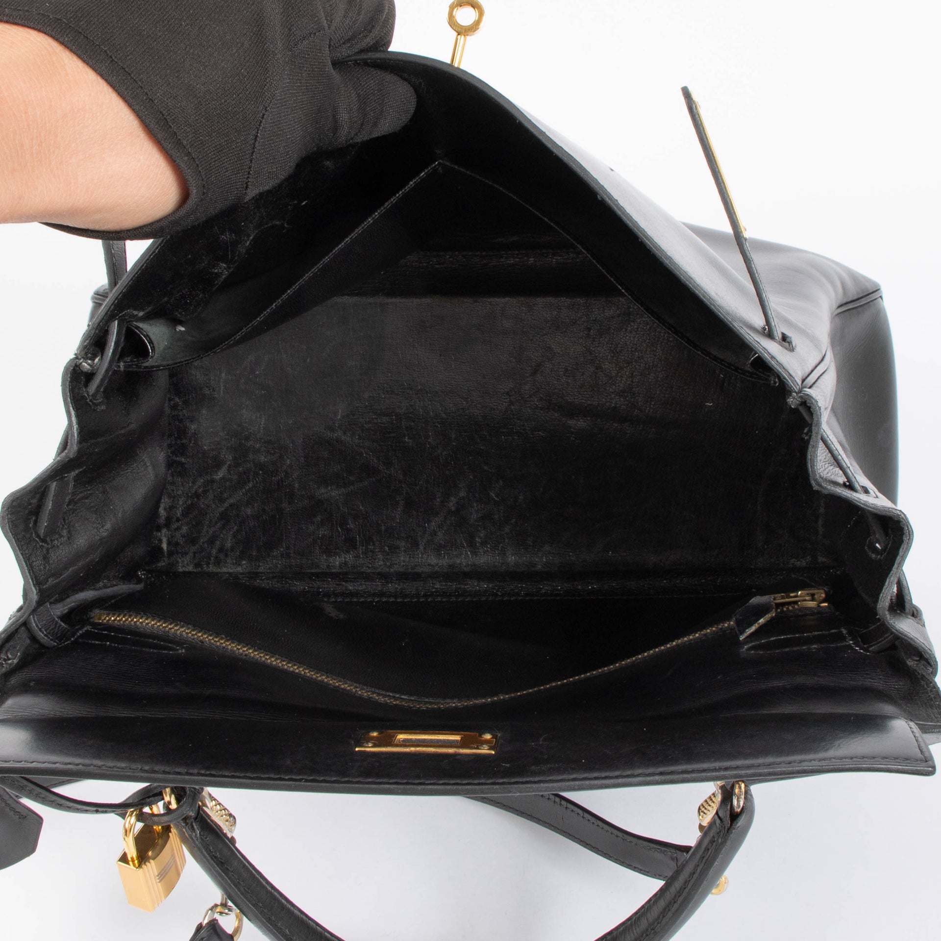 Hermès Vintage Kelly 32 Black Box GHW