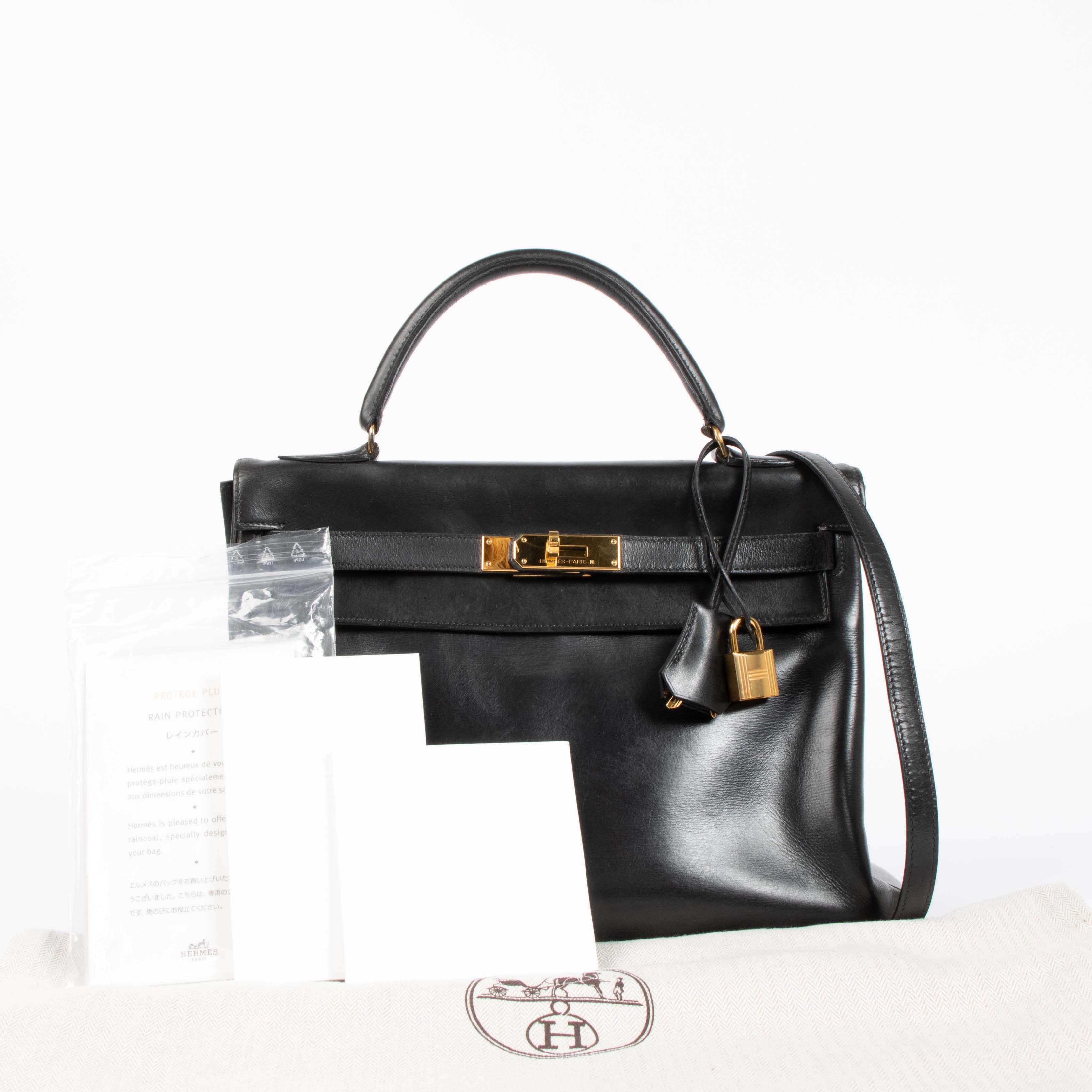 Hermès Vintage Kelly 32 Black Box GHW – Labellov