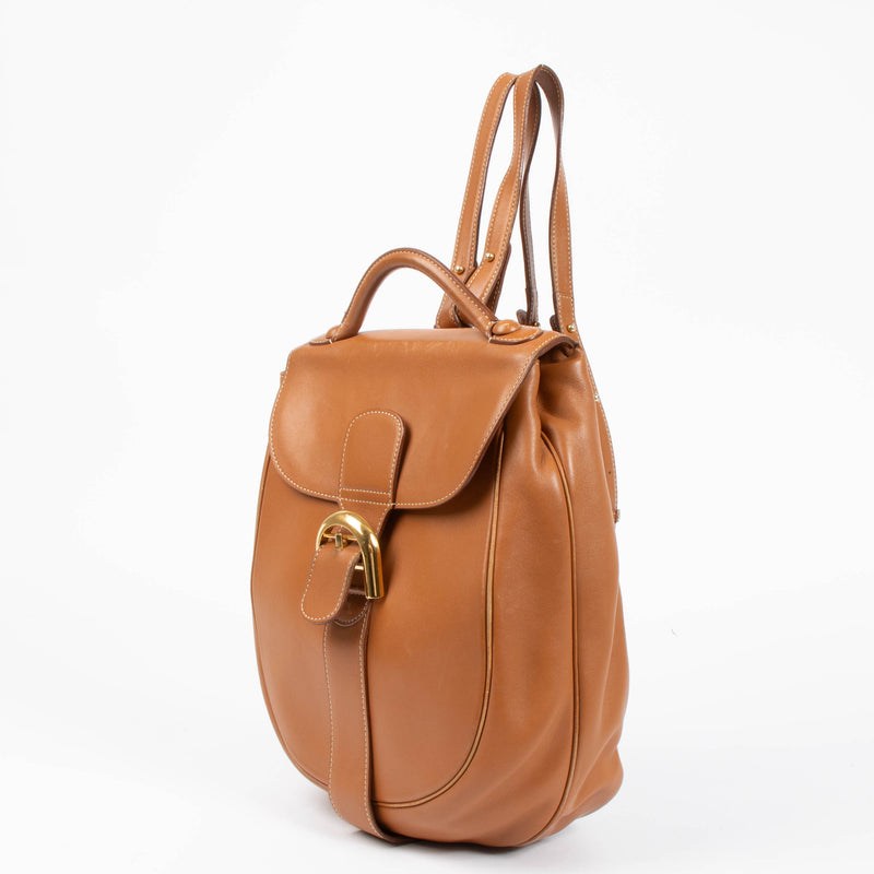 Delvaux Cognac Mustang Cristal de Roche Backpack