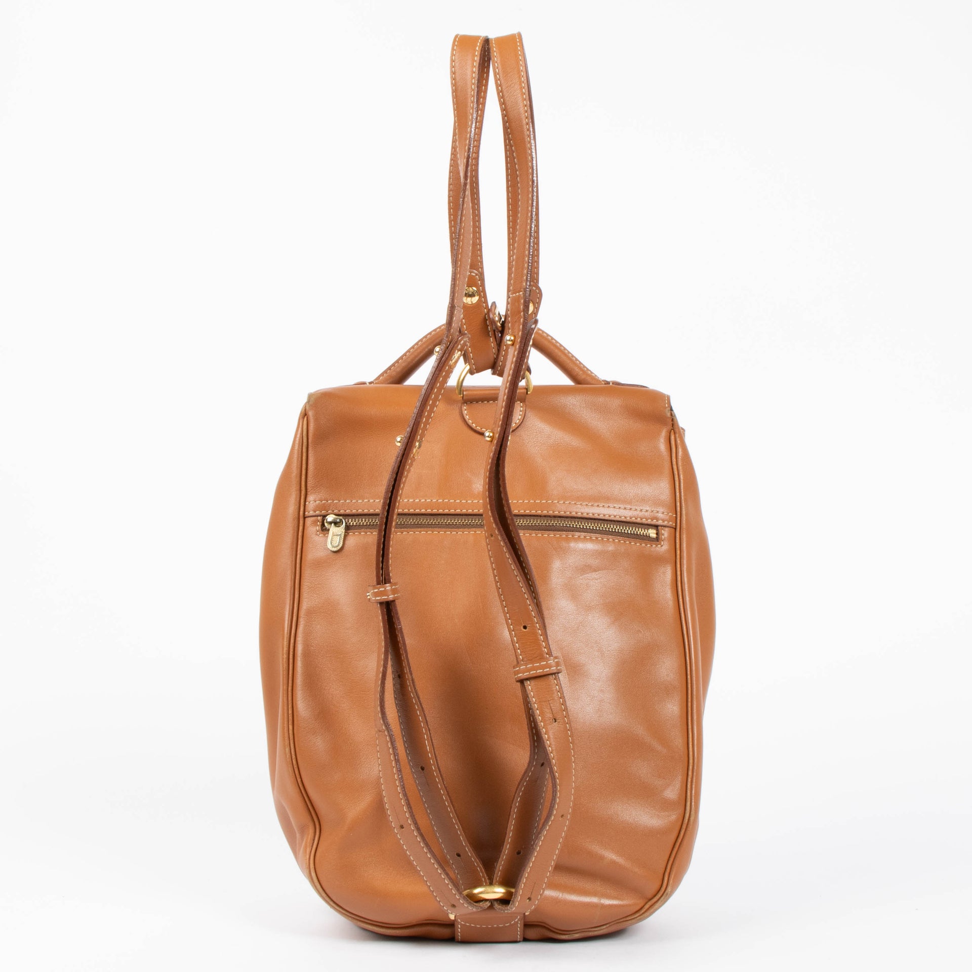 Delvaux Cognac Mustang Cristal de Roche Backpack