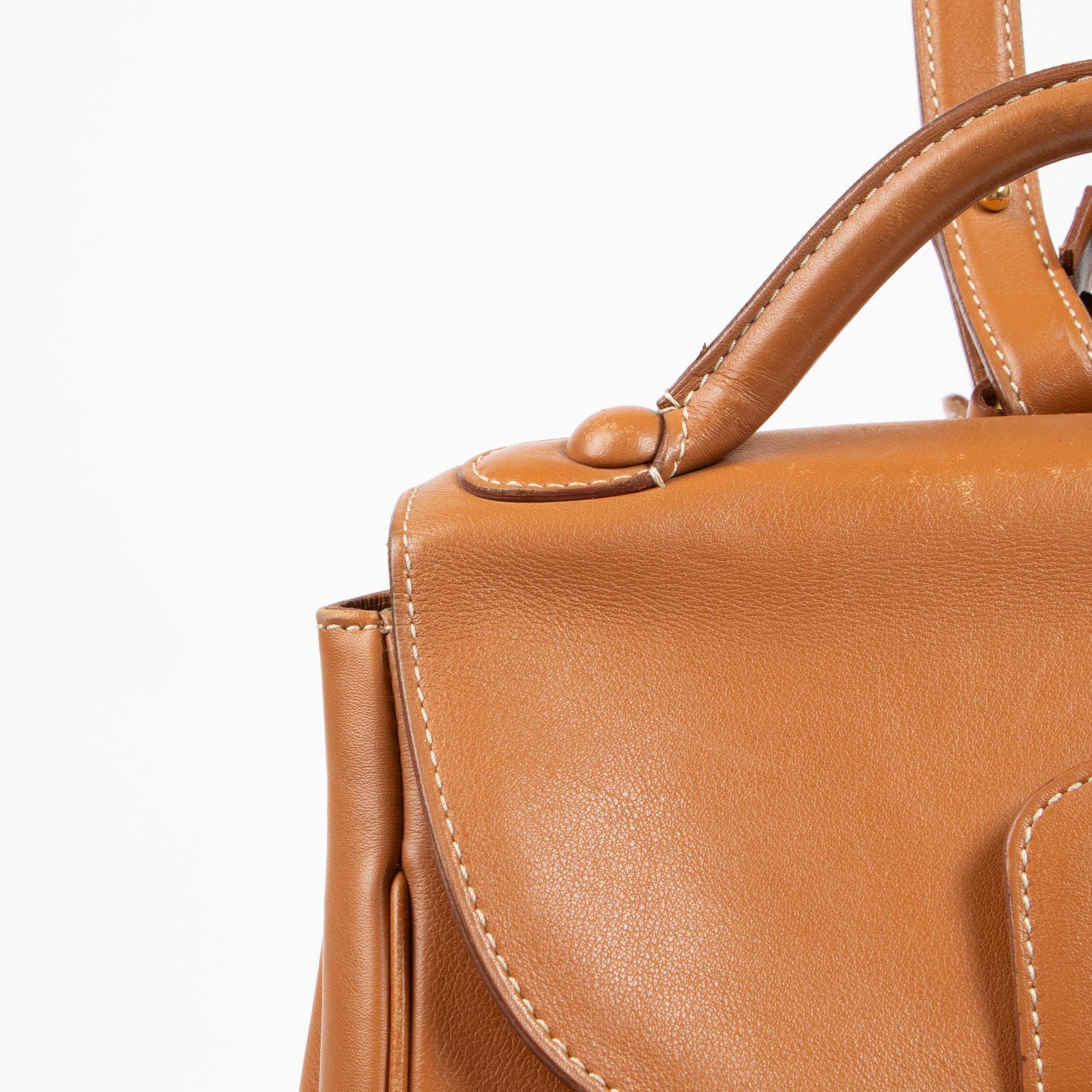 Delvaux Cognac Mustang Cristal de Roche Backpack