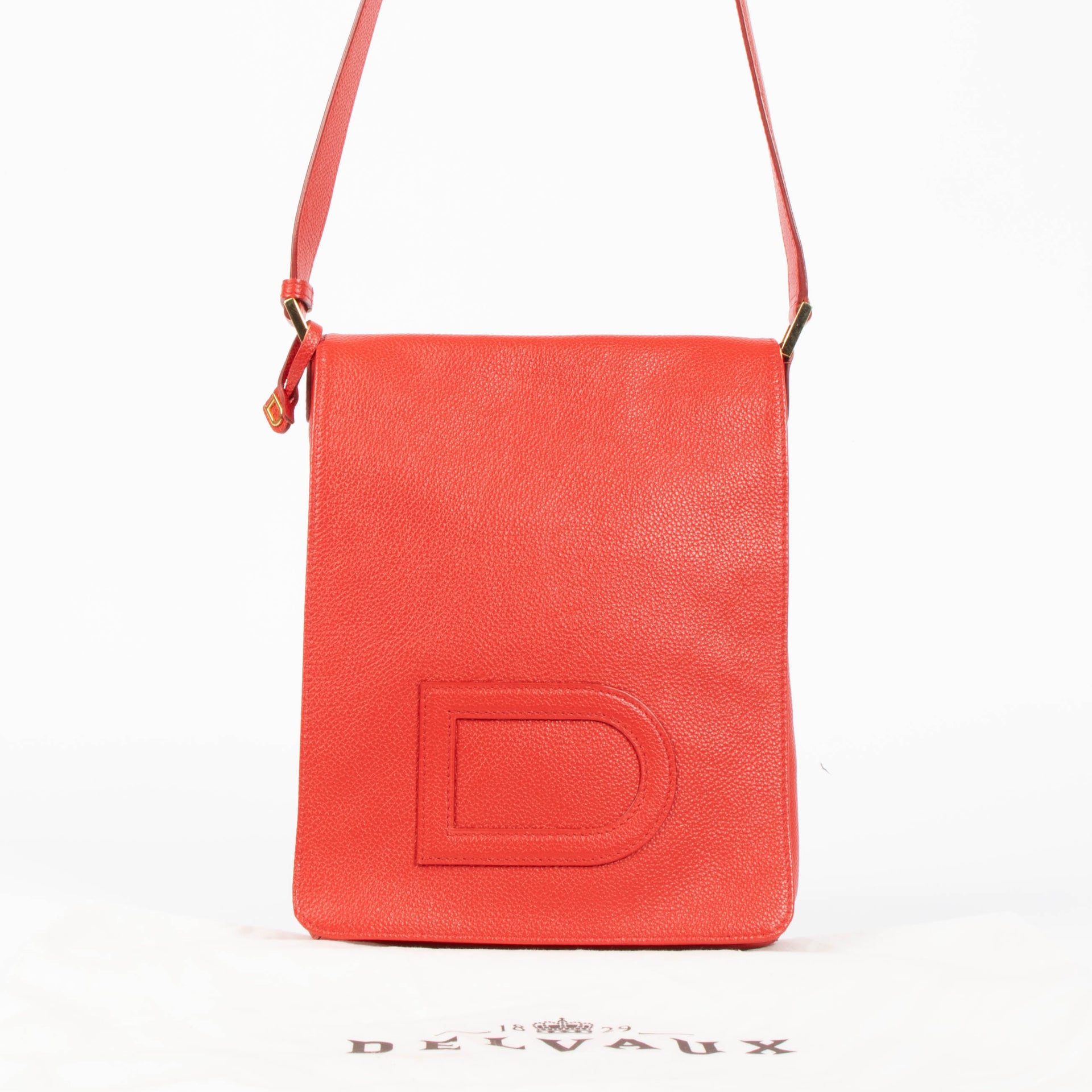 Delvaux Red Louise Baudrier PM Messenger Bag