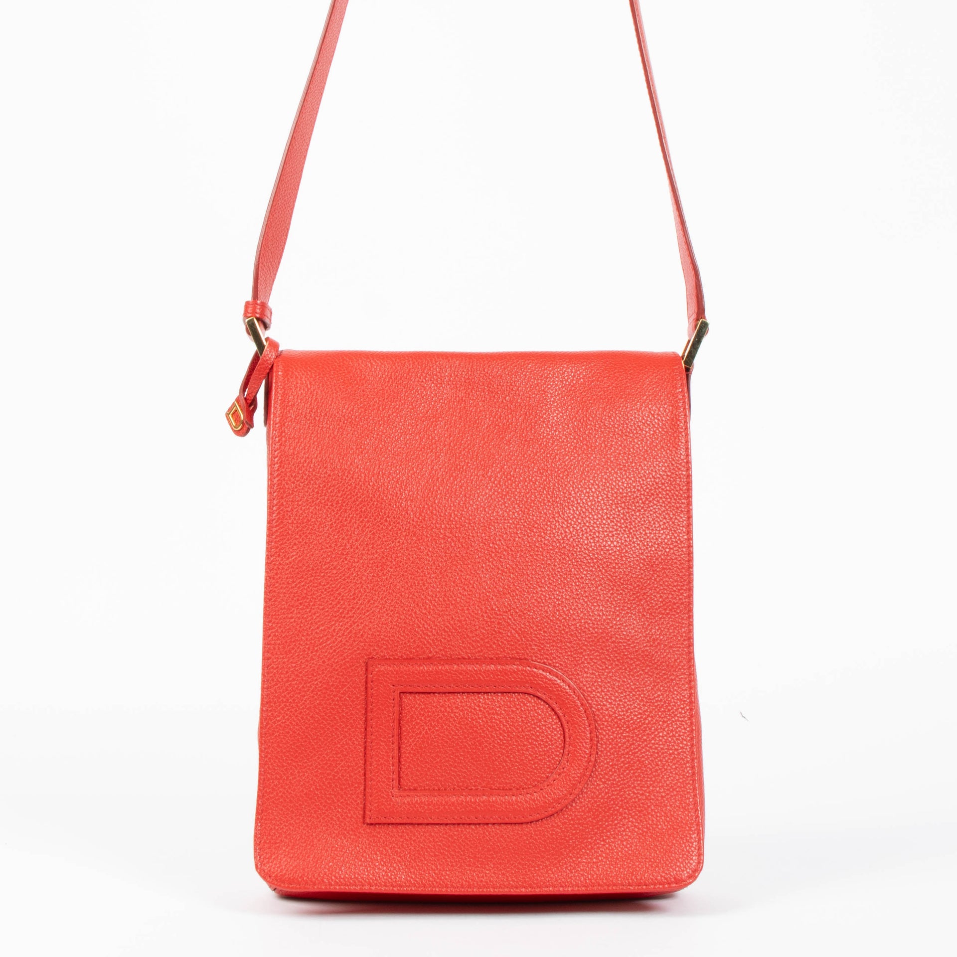 Delvaux Red Louise Baudrier PM Messenger Bag