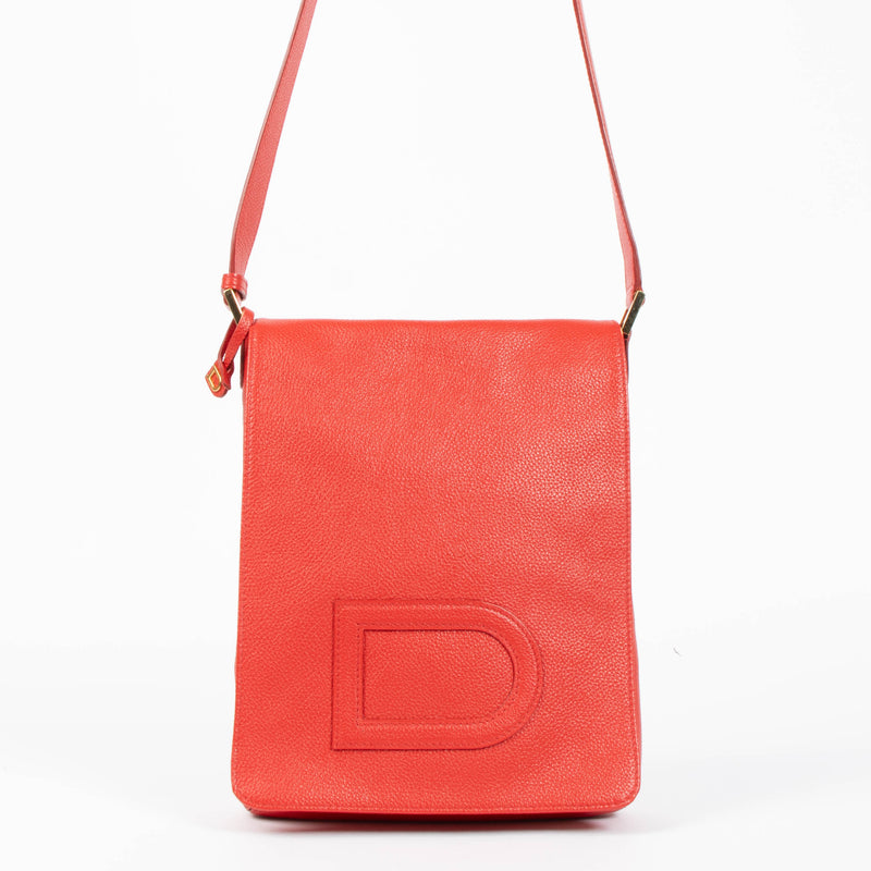 Delvaux Red Louise Baudrier PM Messenger Bag