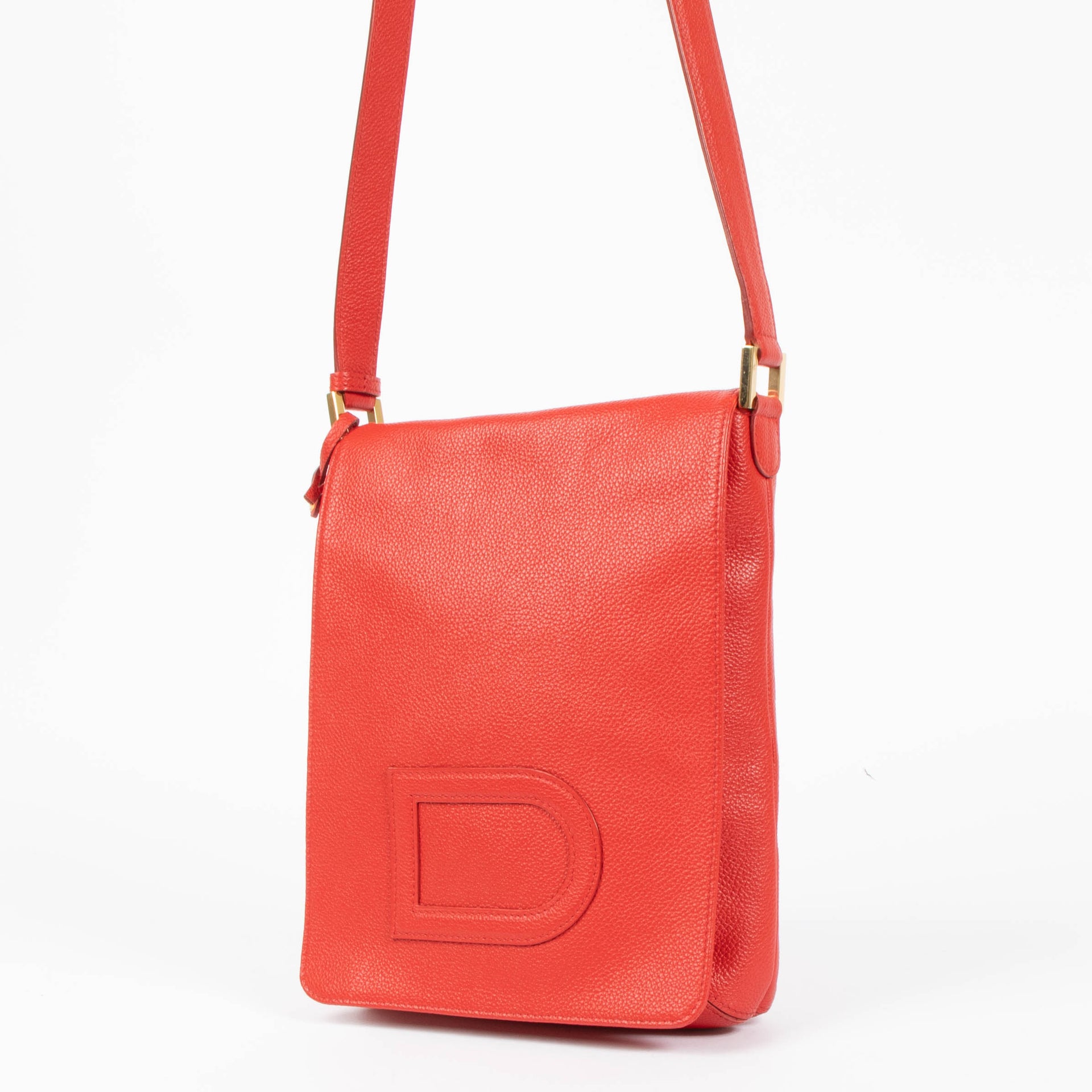 Delvaux Red Louise Baudrier PM Messenger Bag