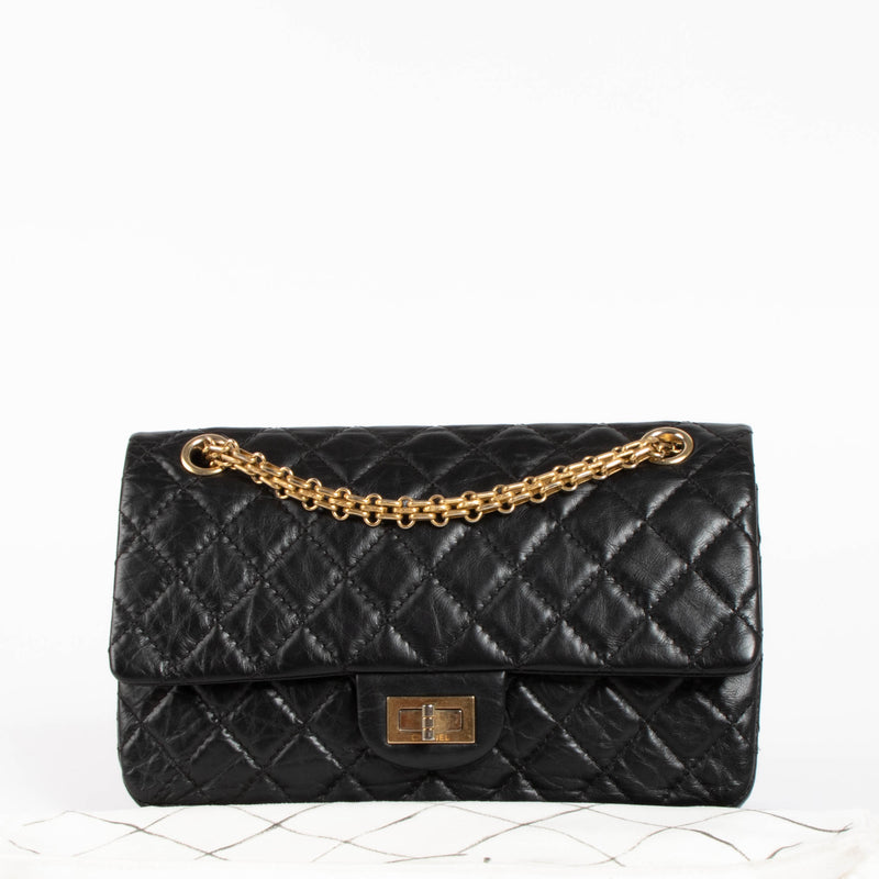 Chanel Black Aged Calfskin Medium 2.55 Reissue Bag