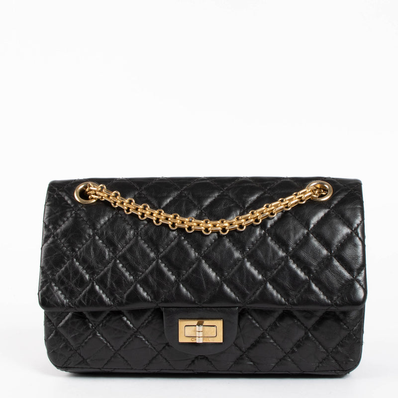 Chanel Black Aged Calfskin Medium 2.55 Reissue Bag