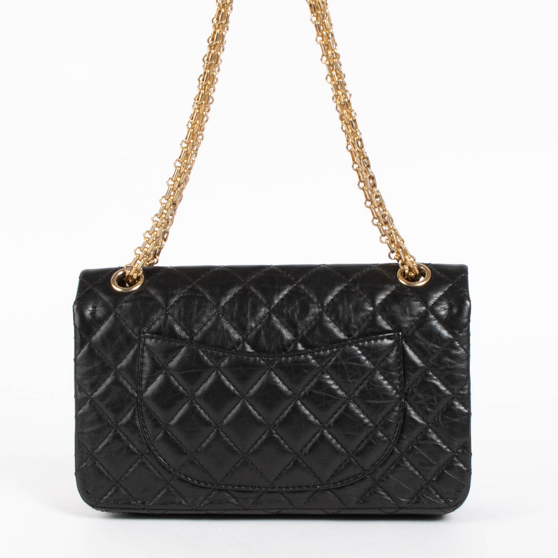 Chanel Black Aged Calfskin Medium 2.55 Reissue Bag