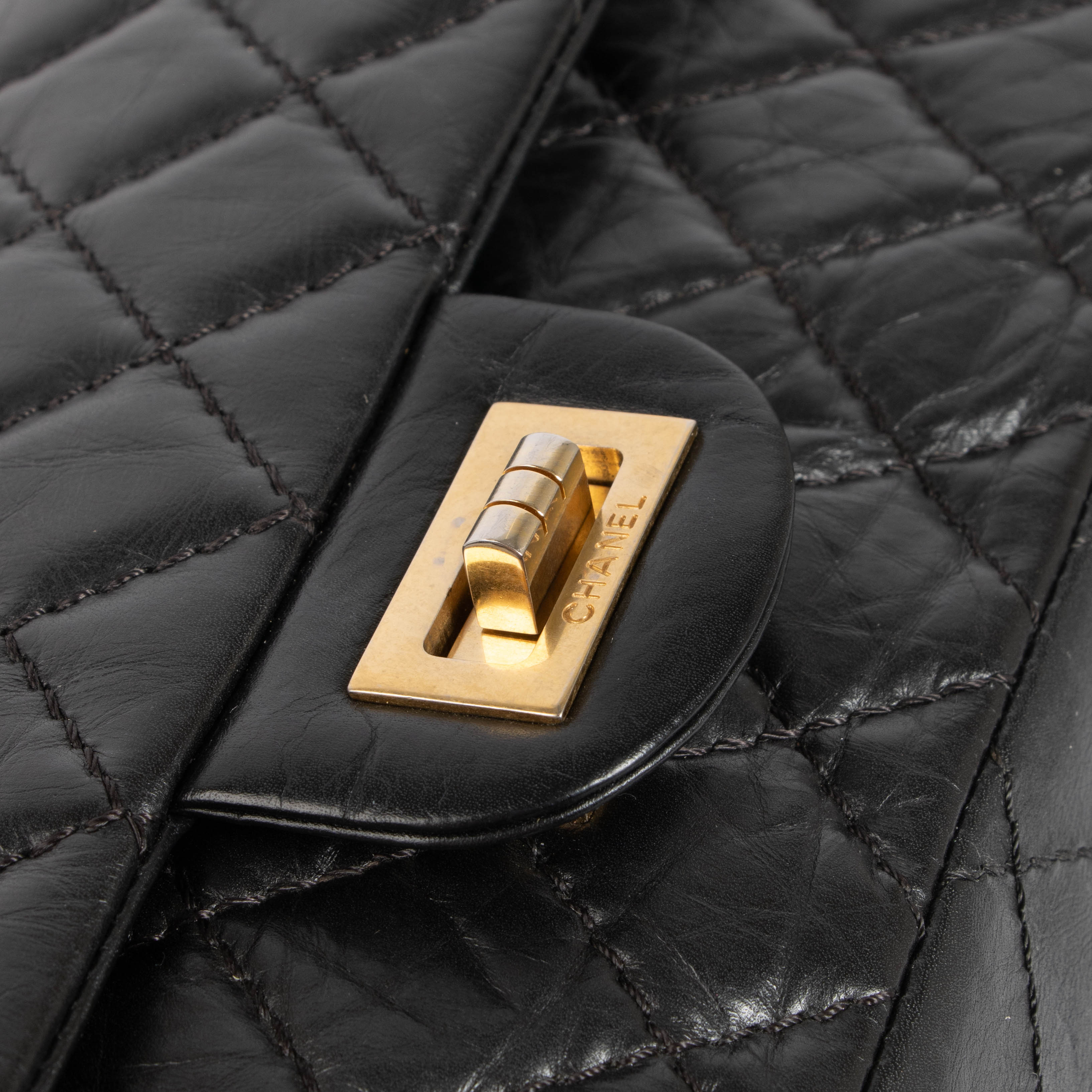 Chanel Black Aged Calfskin Medium 2.55 Reissue Bag – Labellov