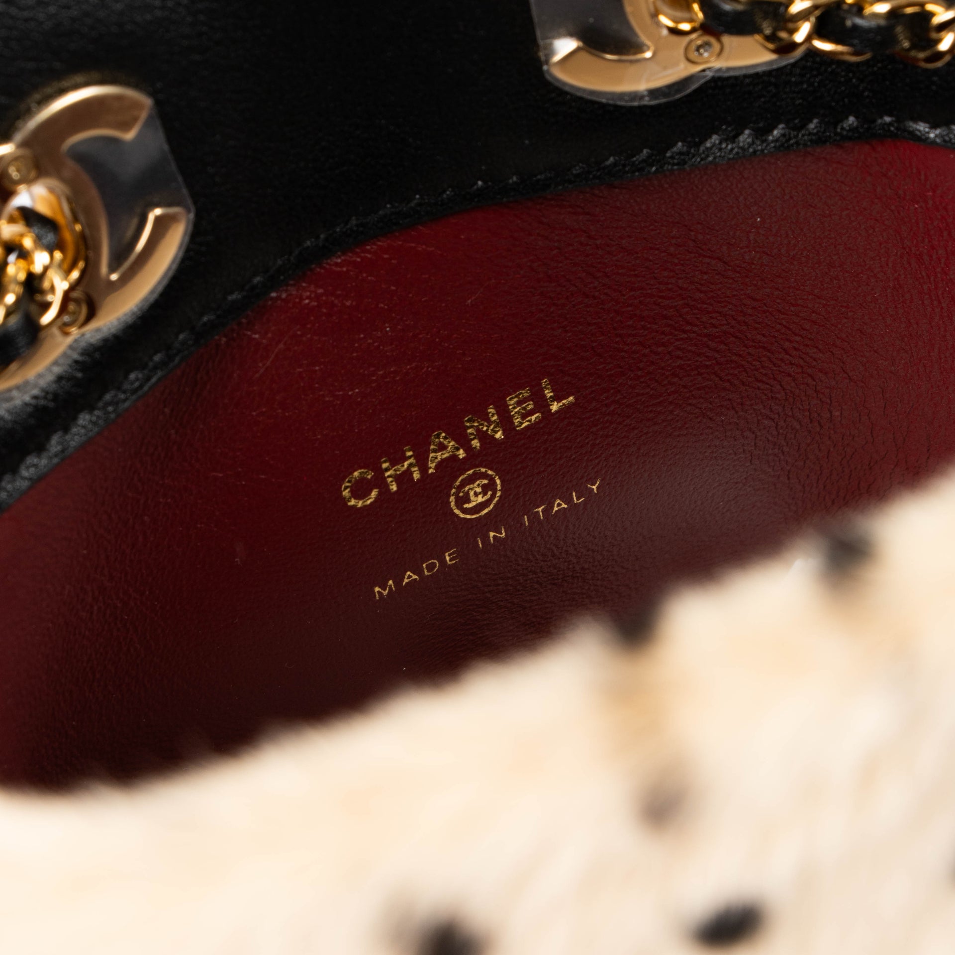 Chanel 26A Dalmatian Pony Hair Mini Bucket With Chain