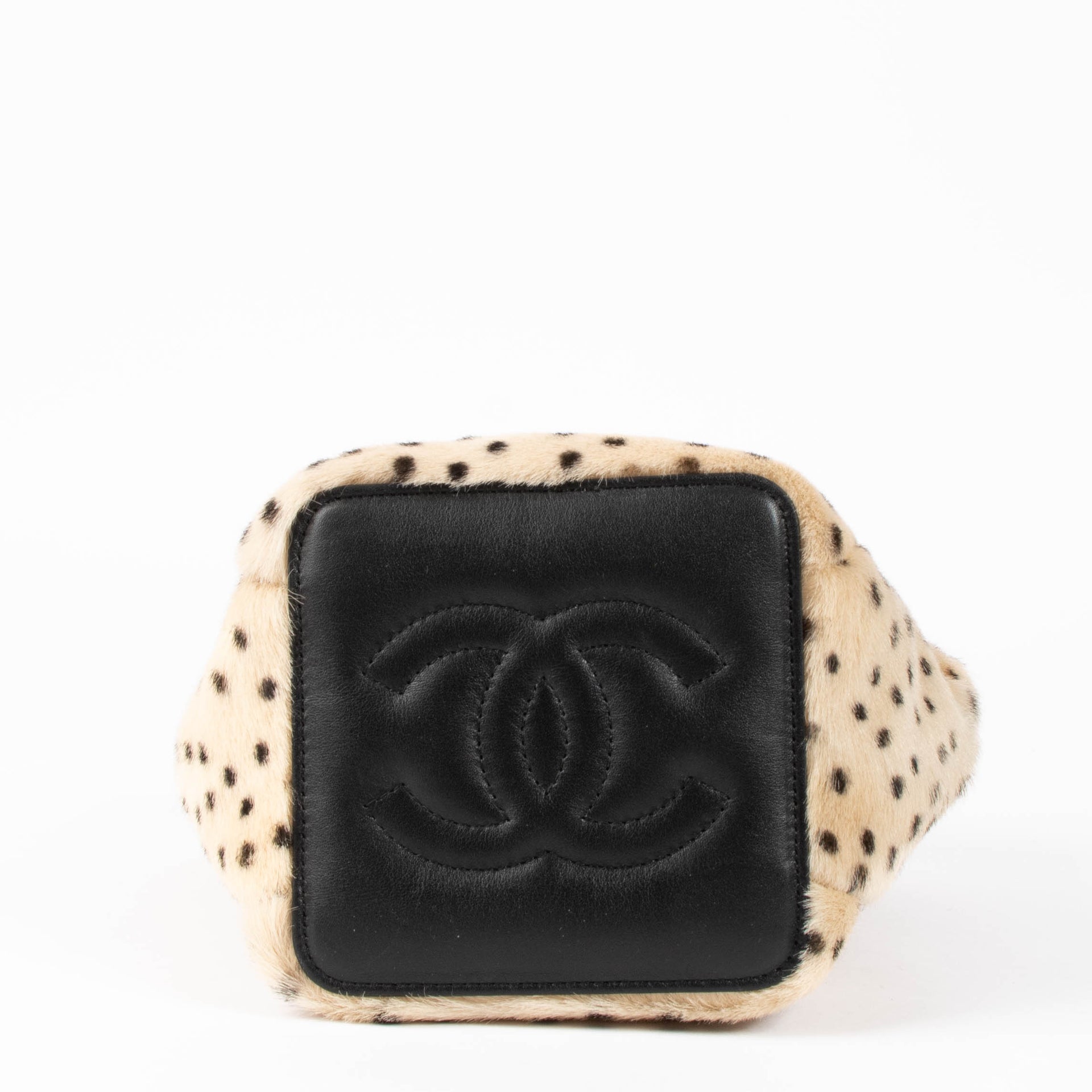 Chanel 26A Dalmatian Pony Hair Mini Bucket With Chain