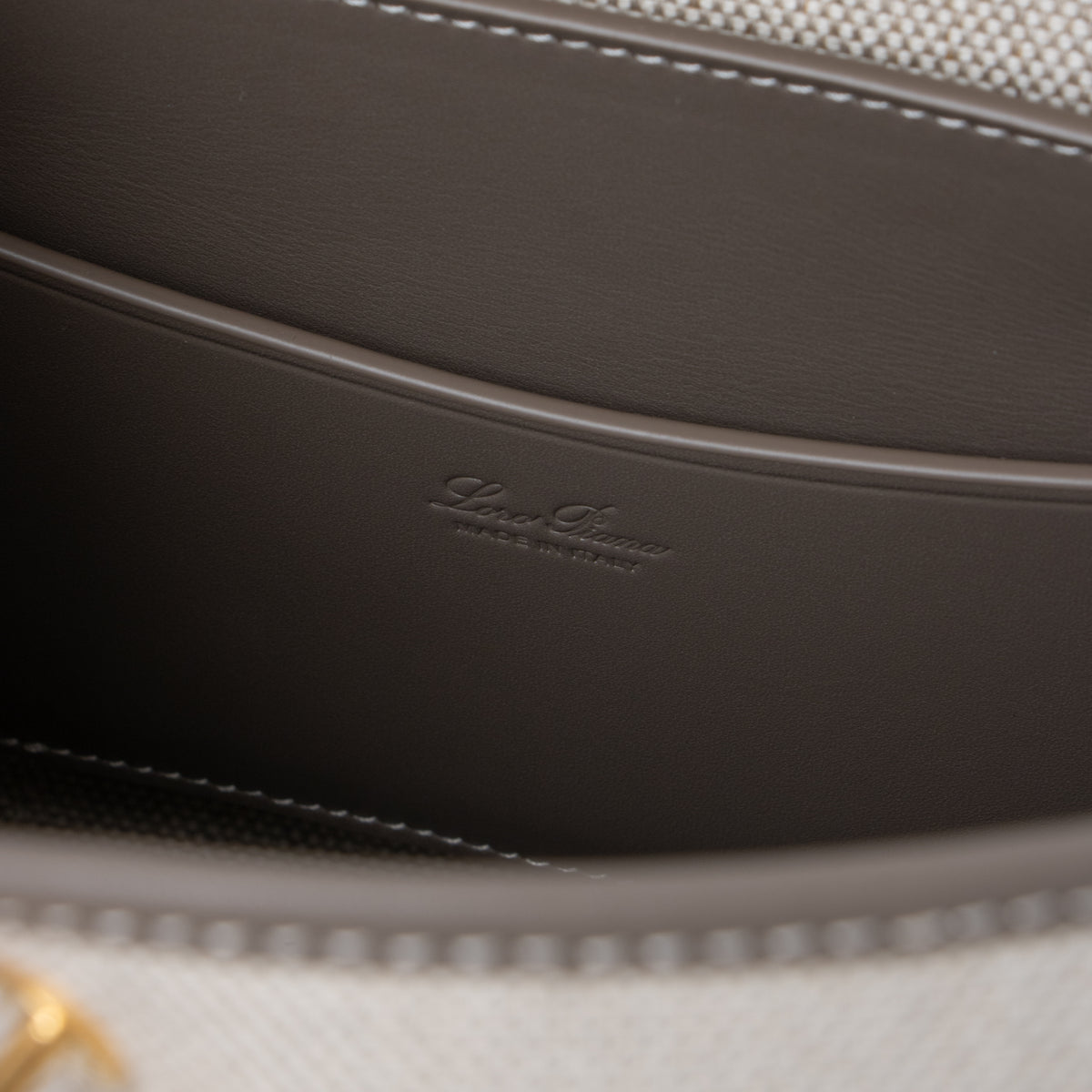 Shop this authentic Loro Piana Natural/Almond Tree Canvas Loom L25 Bag pre-loved on labellov.com