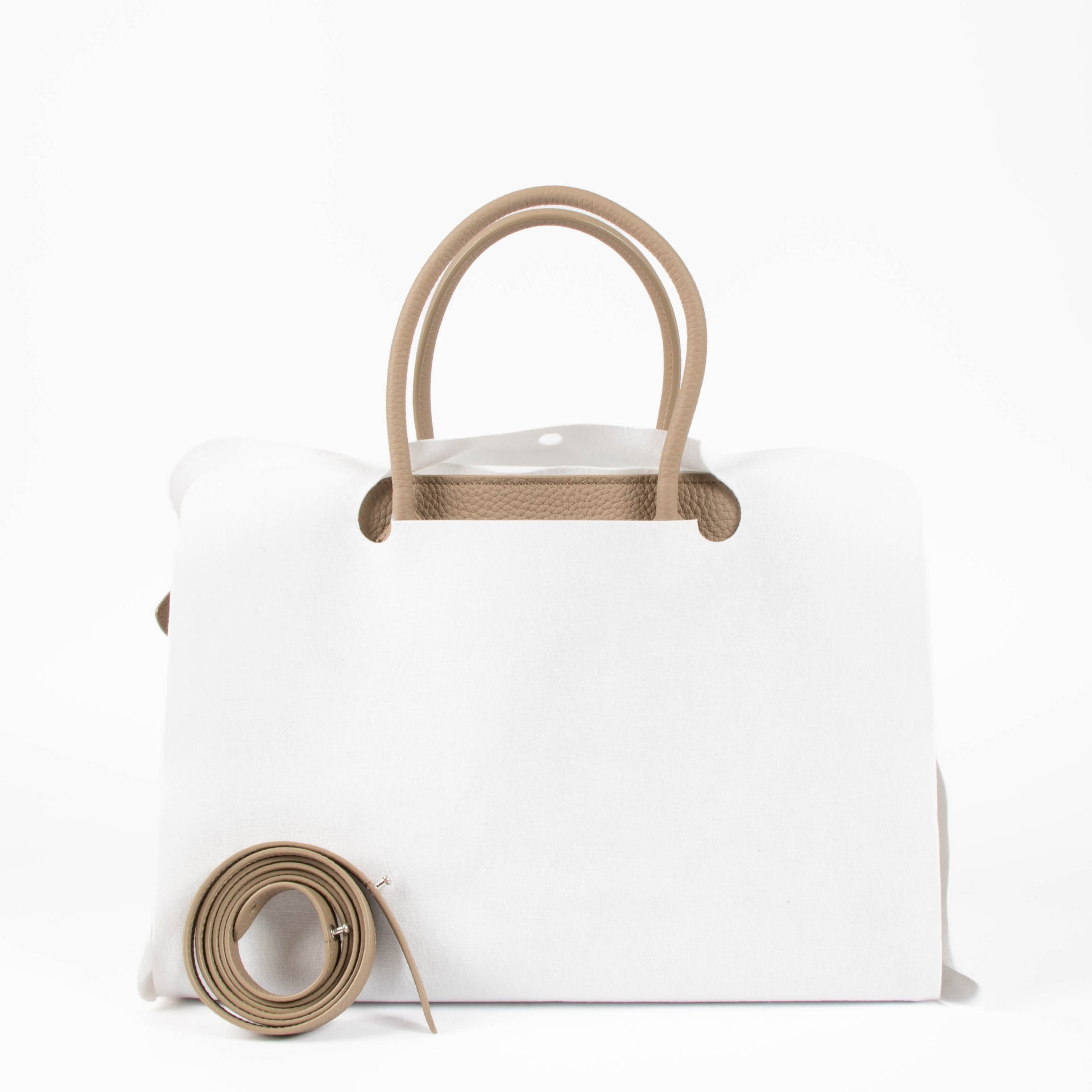 The Row Taupe Foncé Grained Calfskin Soft Margaux 12 Bag