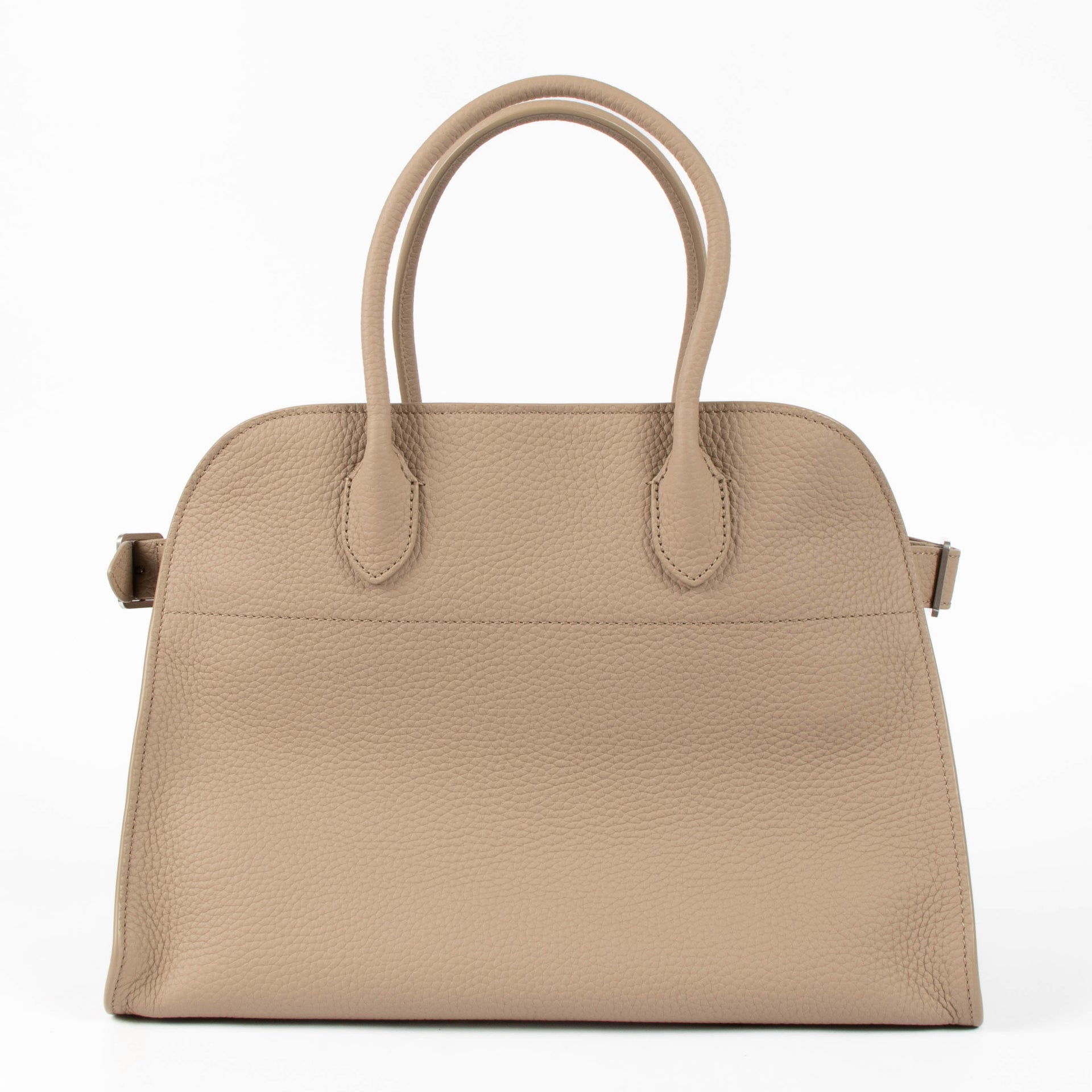 The Row Taupe Foncé Grained Calfskin Soft Margaux 12 Bag