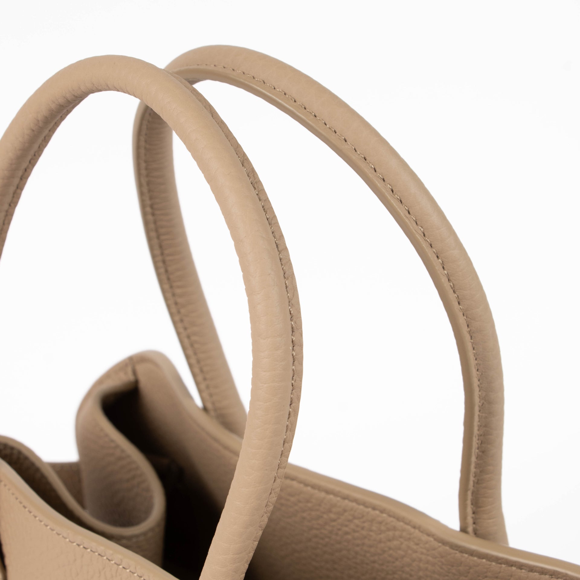 The Row Taupe Foncé Grained Calfskin Soft Margaux 12 Bag