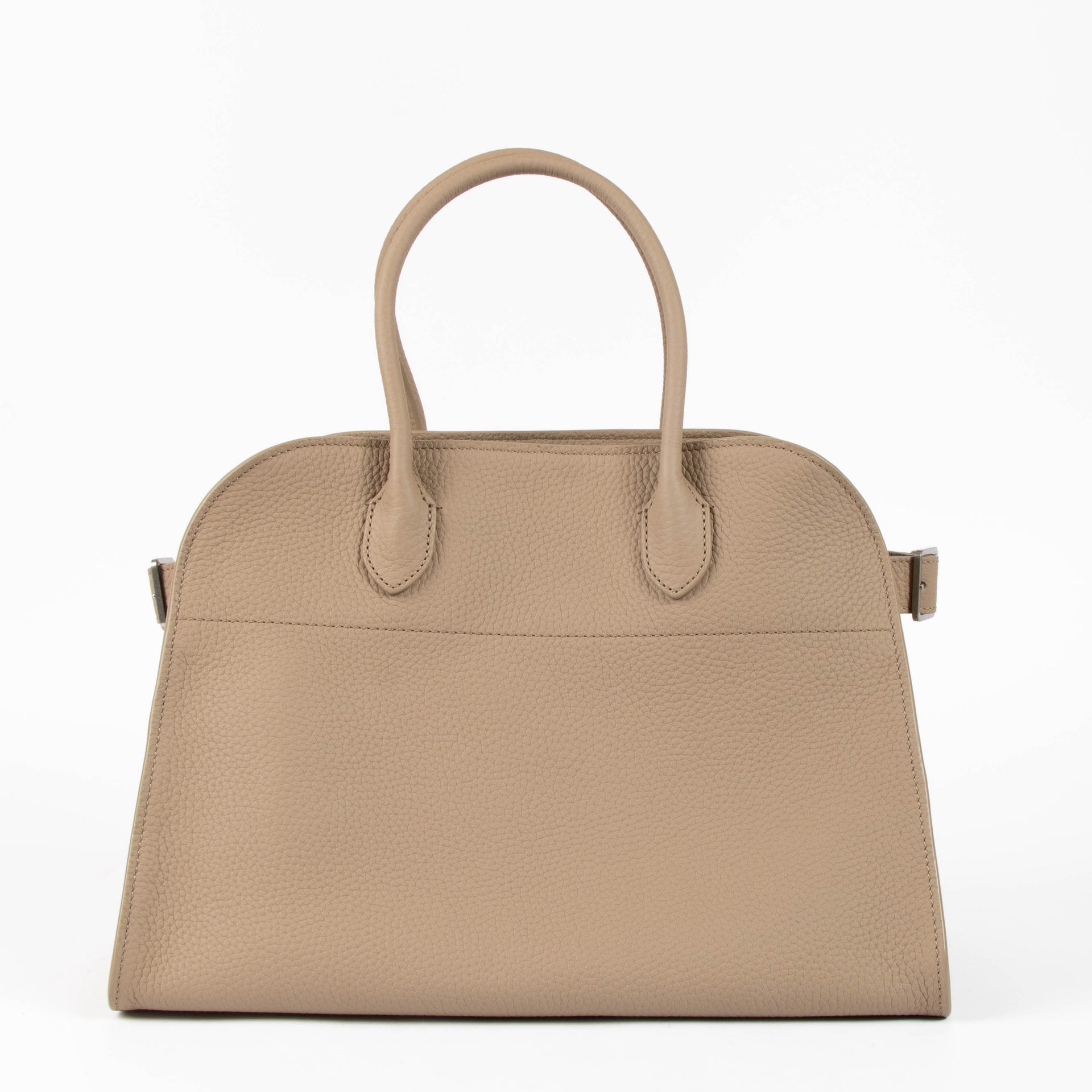 The Row Taupe Foncé Grained Calfskin Soft Margaux 12 Bag