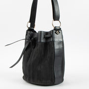 Shop this authentic Delvaux Blue Toile de Cuir Gibus Bucket Bag pre-loved on Labellov.com