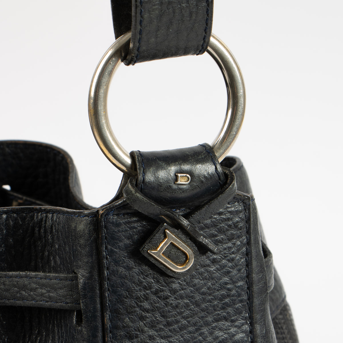 Shop this authentic Delvaux Blue Toile de Cuir Gibus Bucket Bag pre-loved on Labellov.com