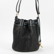 Shop this authentic Delvaux Blue Toile de Cuir Gibus Bucket Bag pre-loved on Labellov.com