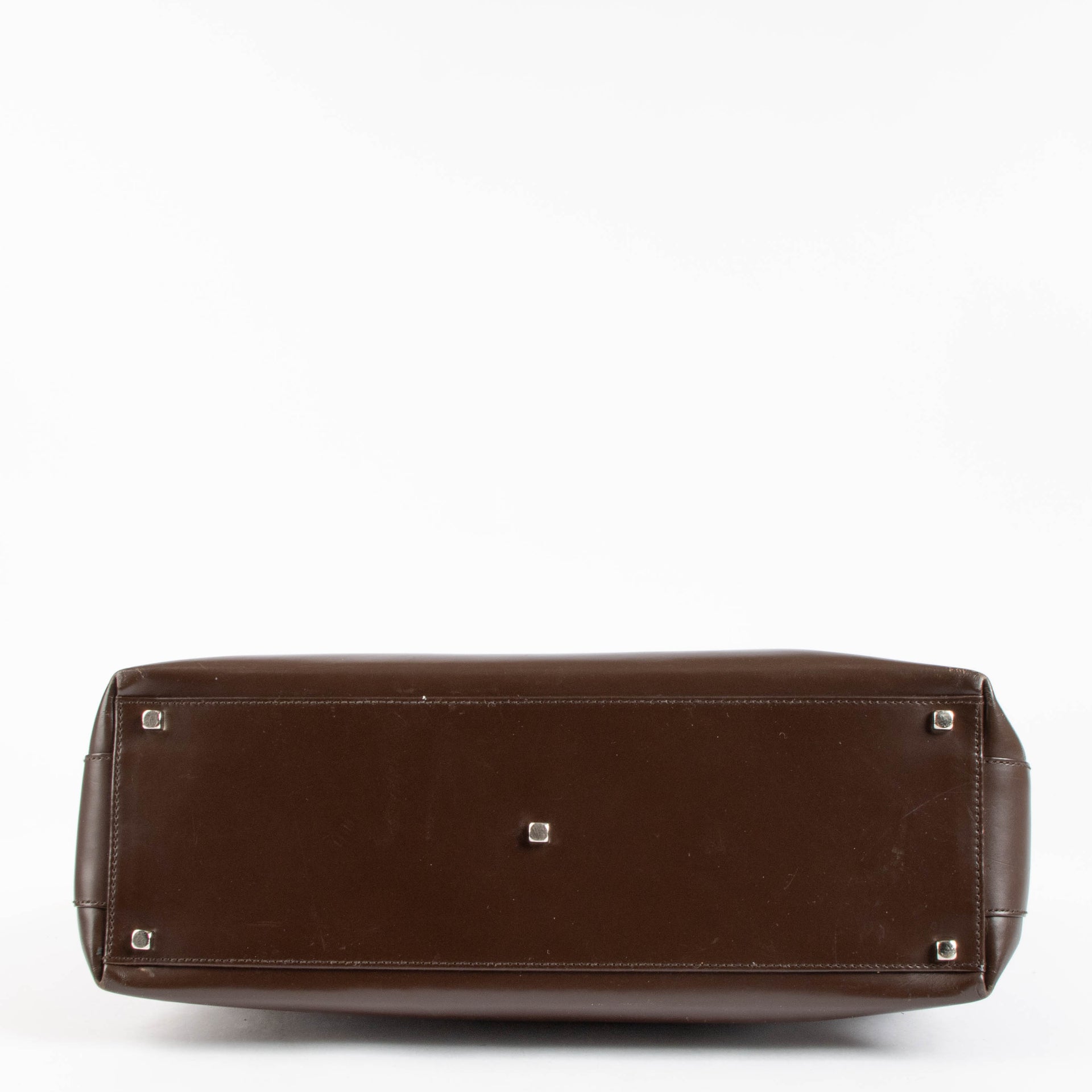 Ferragamo Brown Leather Gancini Tote Bag