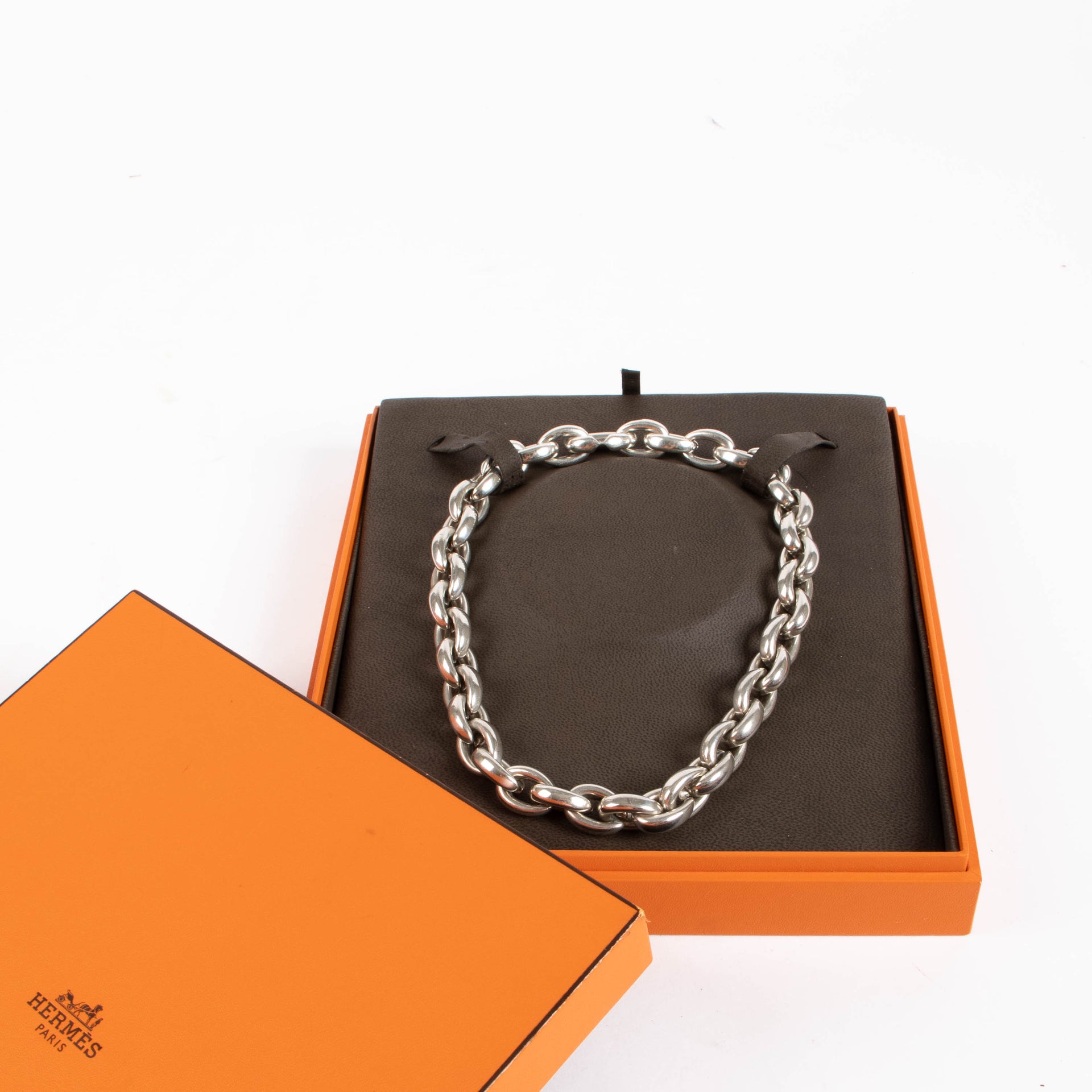 Hermes Sterling Silver Acrobat MM Necklace