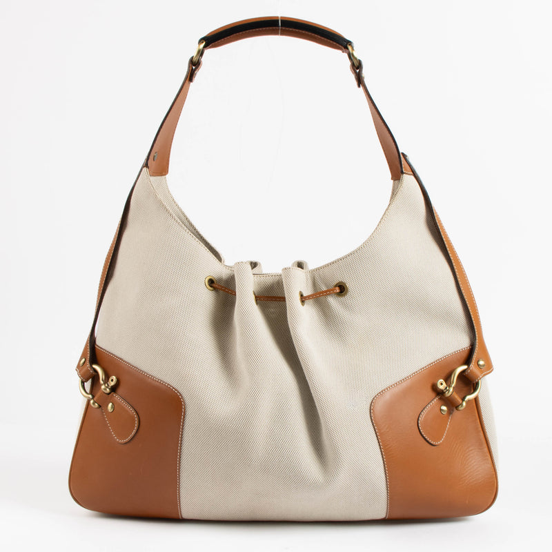 Burberry Beige Canvas Hobo Bag