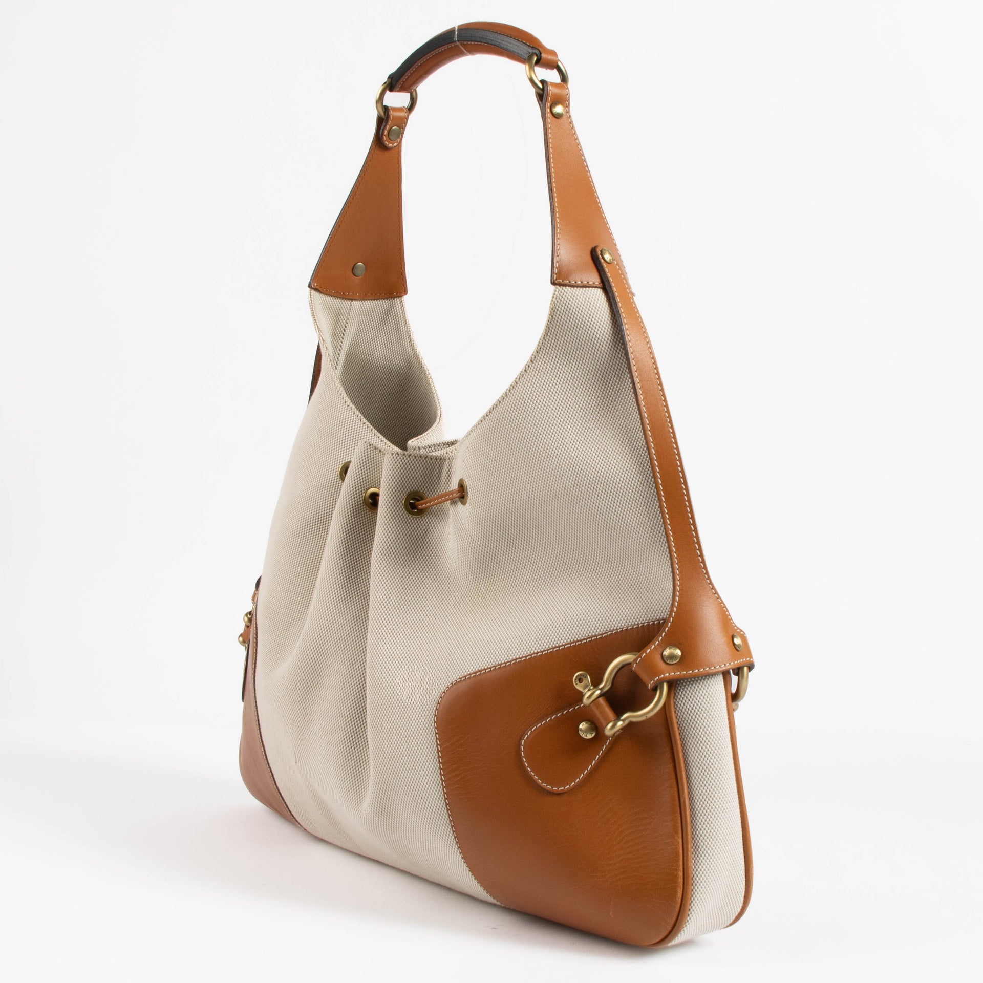 Burberry Beige Canvas Hobo Bag