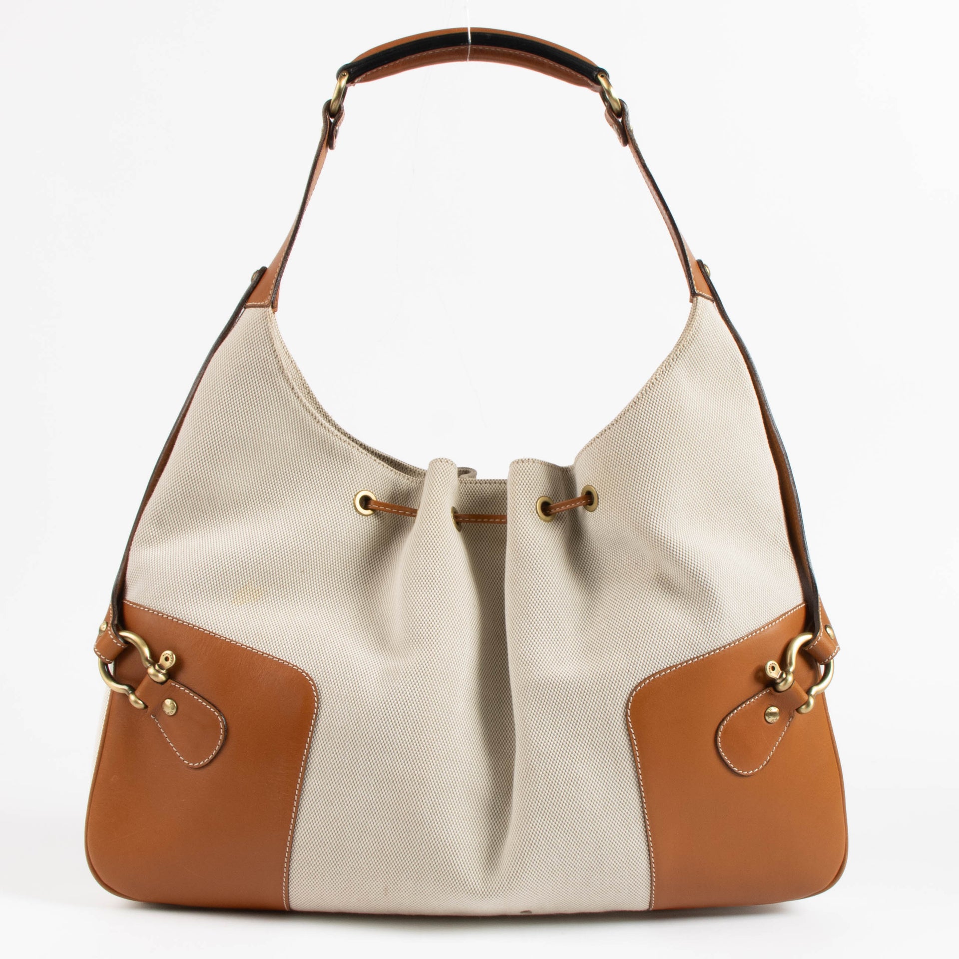 Burberry Beige Canvas Hobo Bag