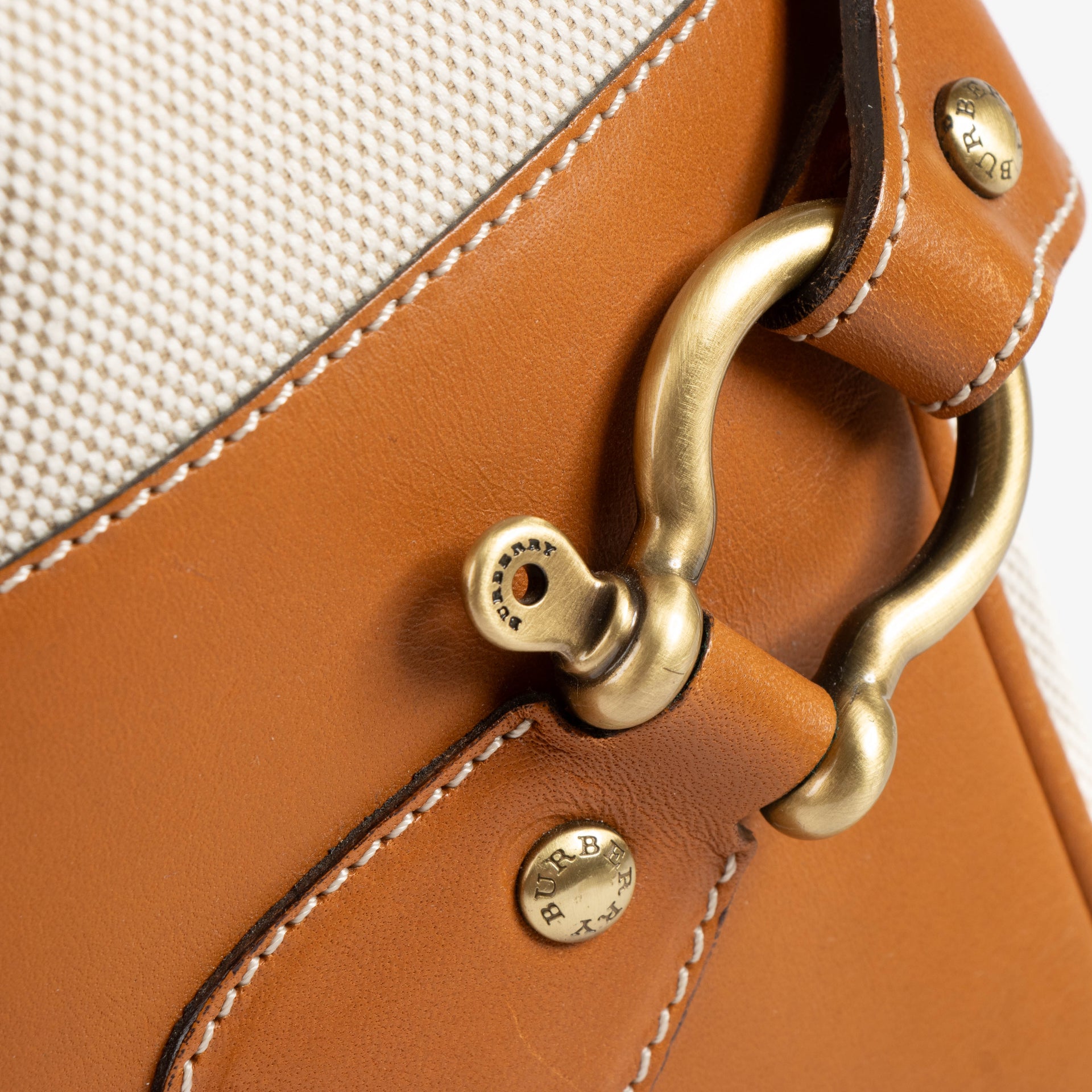 Burberry Beige Canvas Hobo Bag