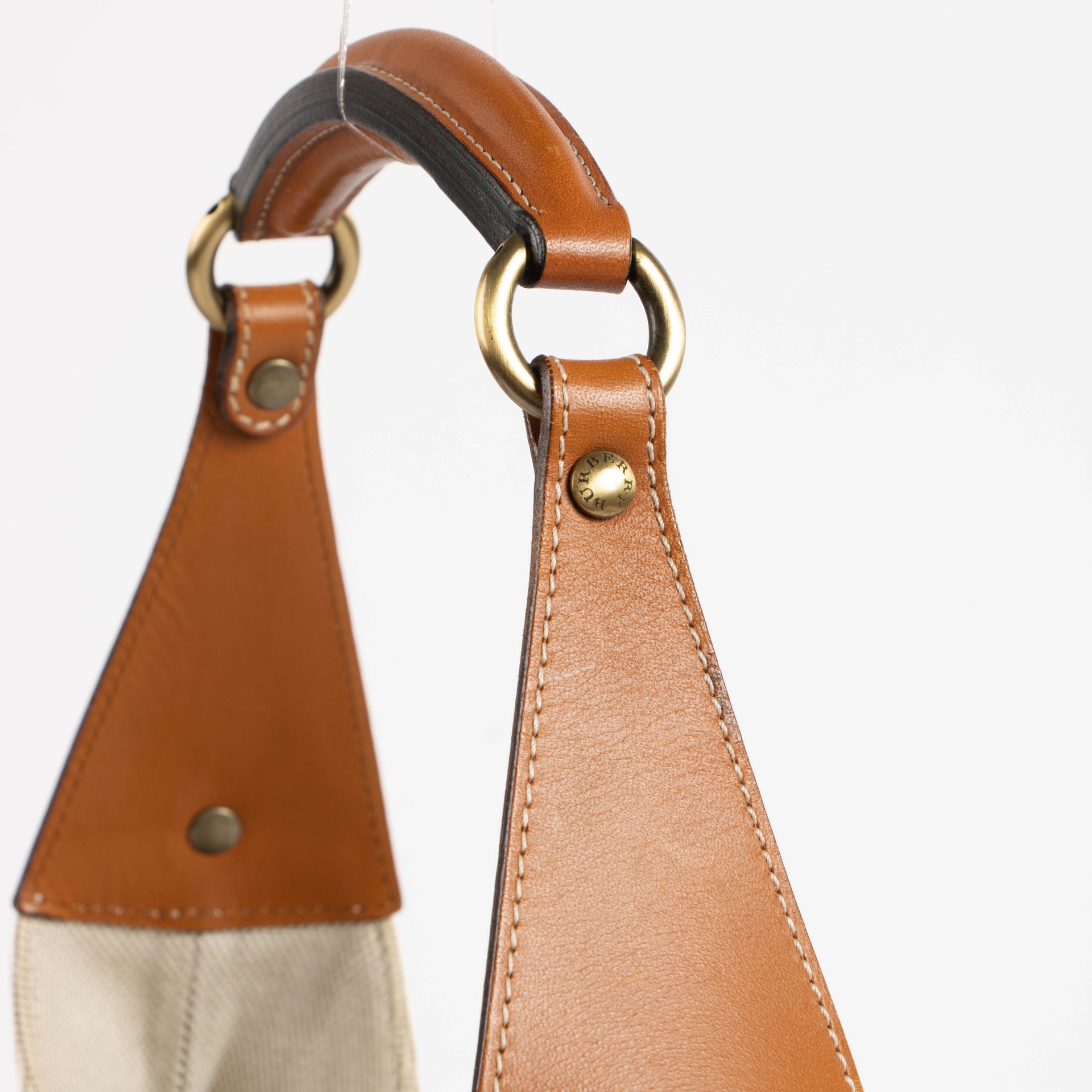 Burberry Beige Canvas Hobo Bag