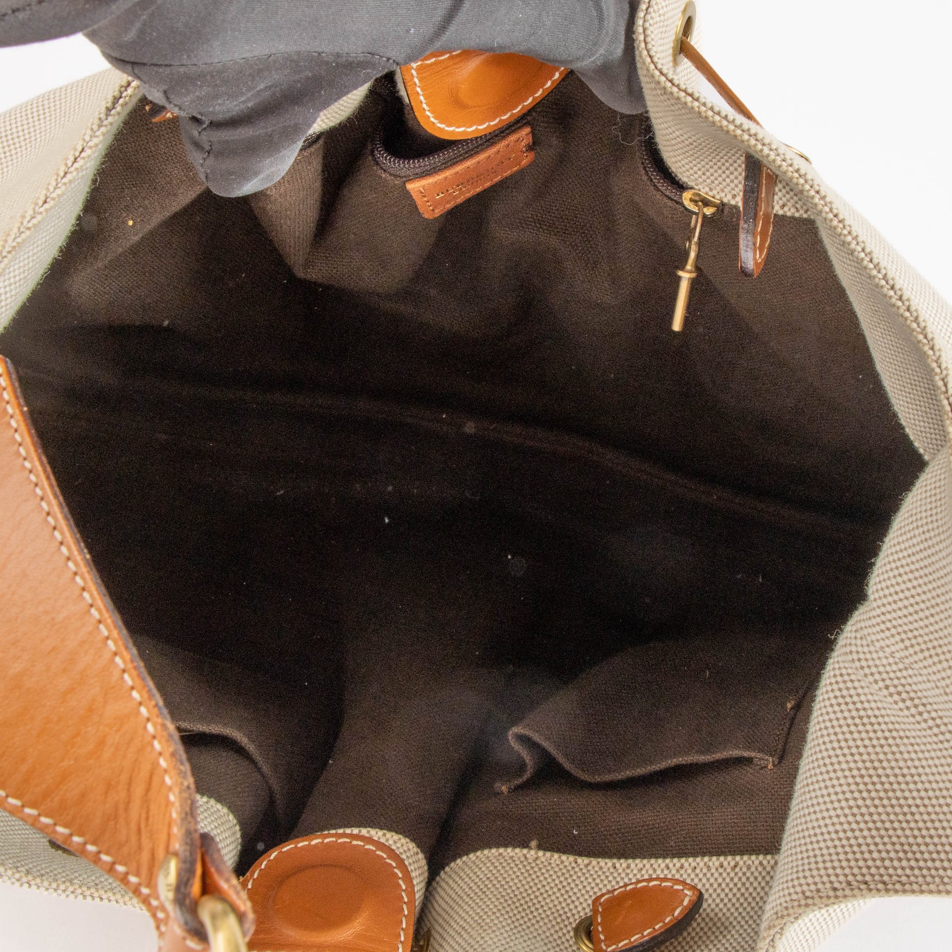 Burberry Beige Canvas Hobo Bag