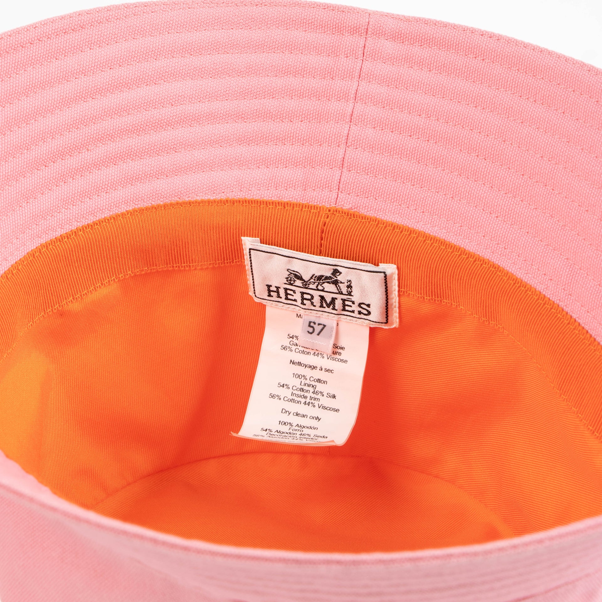 Hermes Pink Cotton Bucket Hat