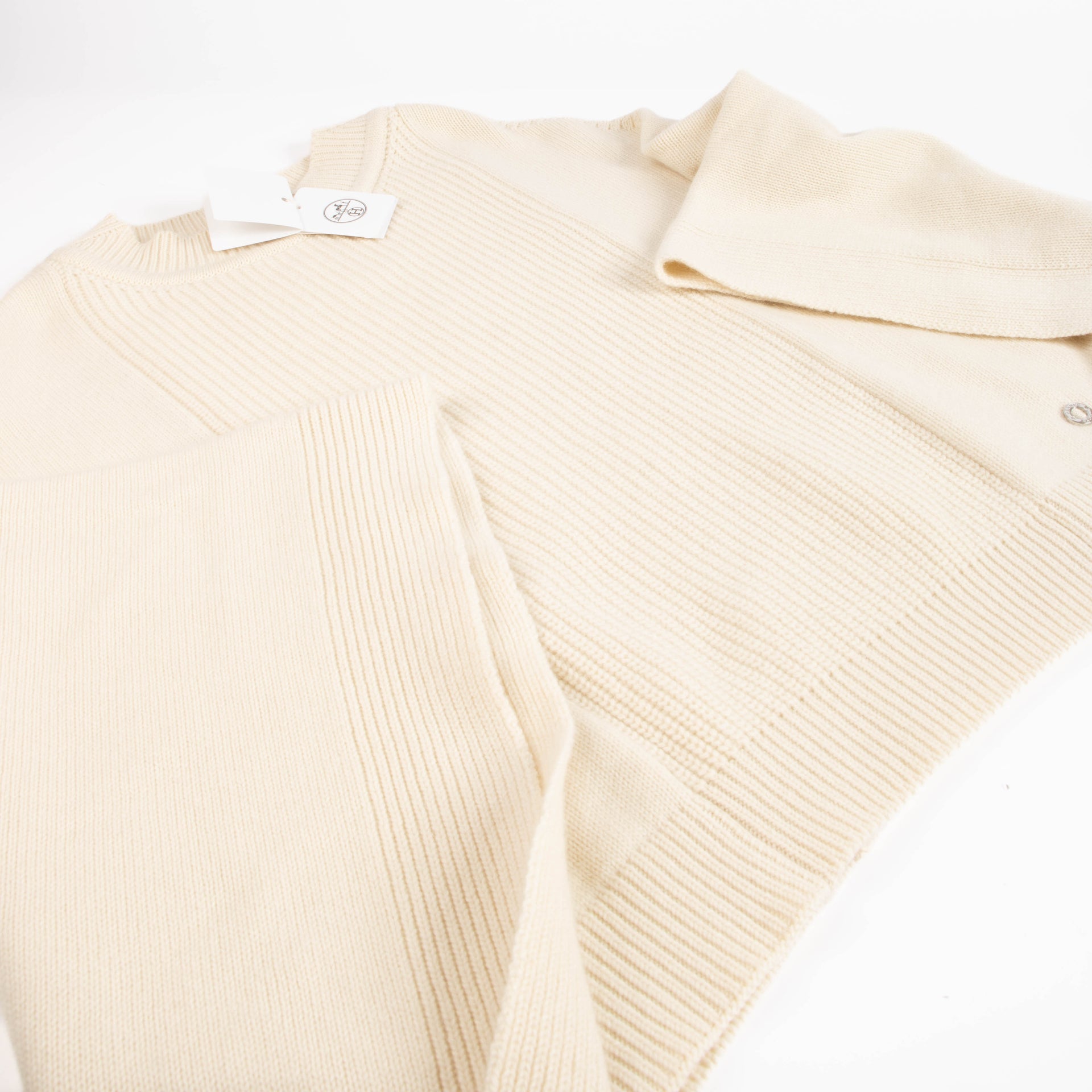 Hermes Cream Cashmere Poncho