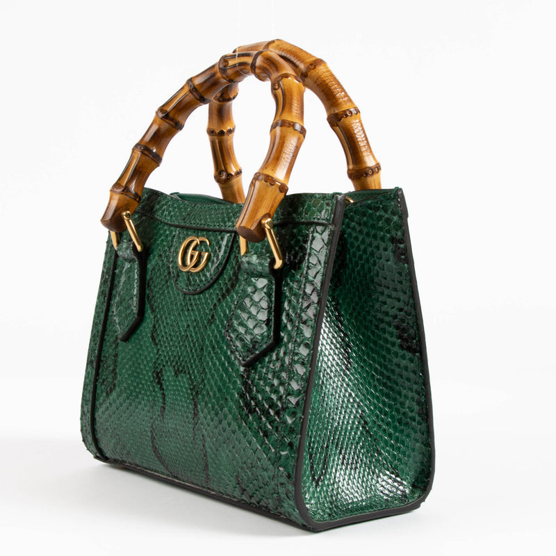 Gucci Green Python Small Diana Bag