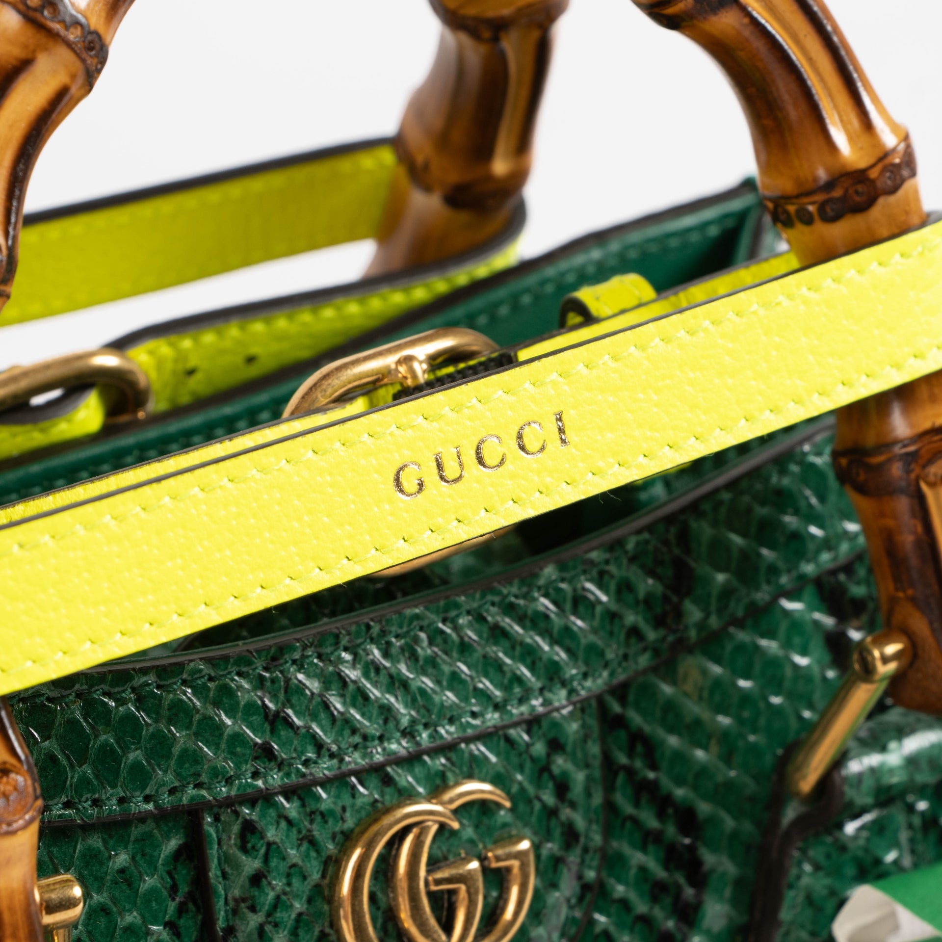Gucci Green Python Small Diana Bag