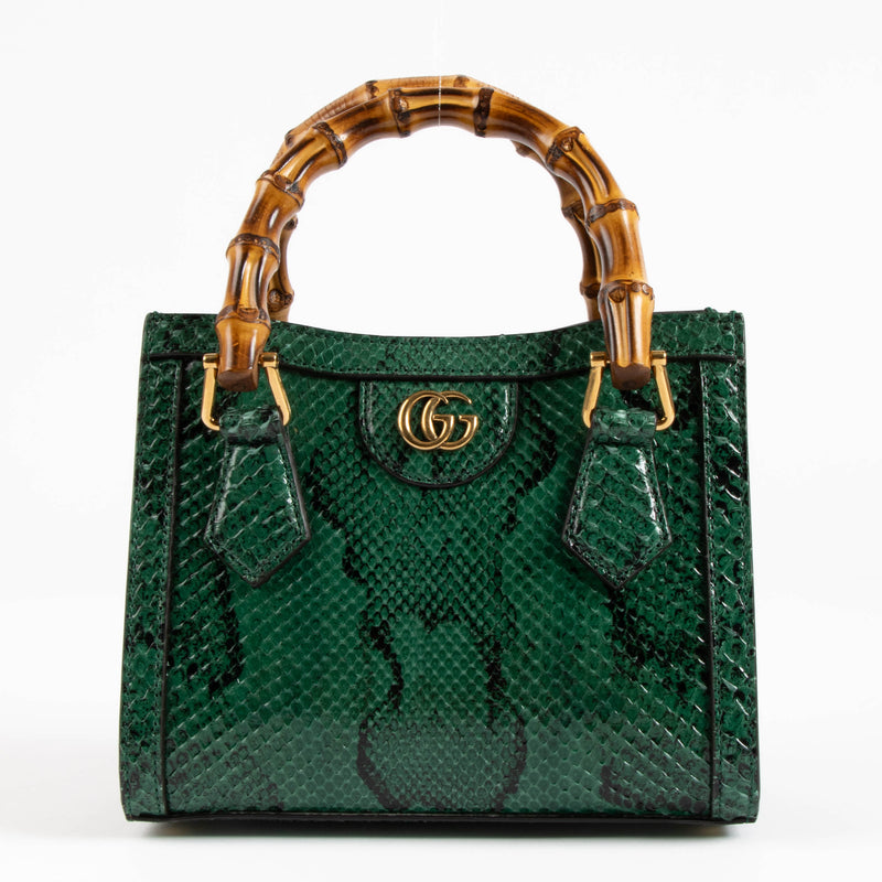 Gucci Green Python Small Diana Bag