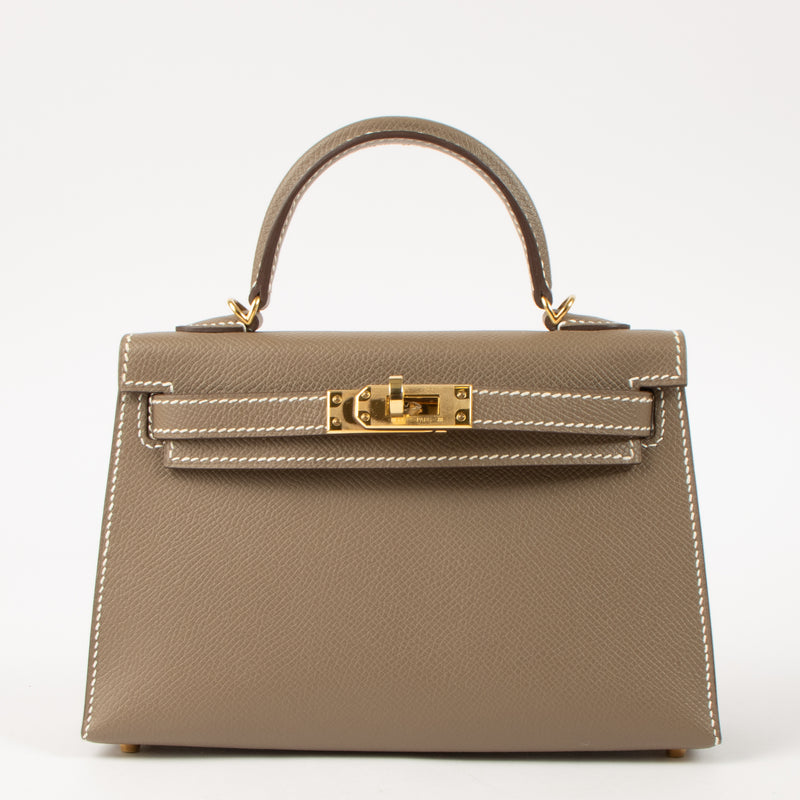 Hermes Kelly Mini II Etoupe Epsom GHW
